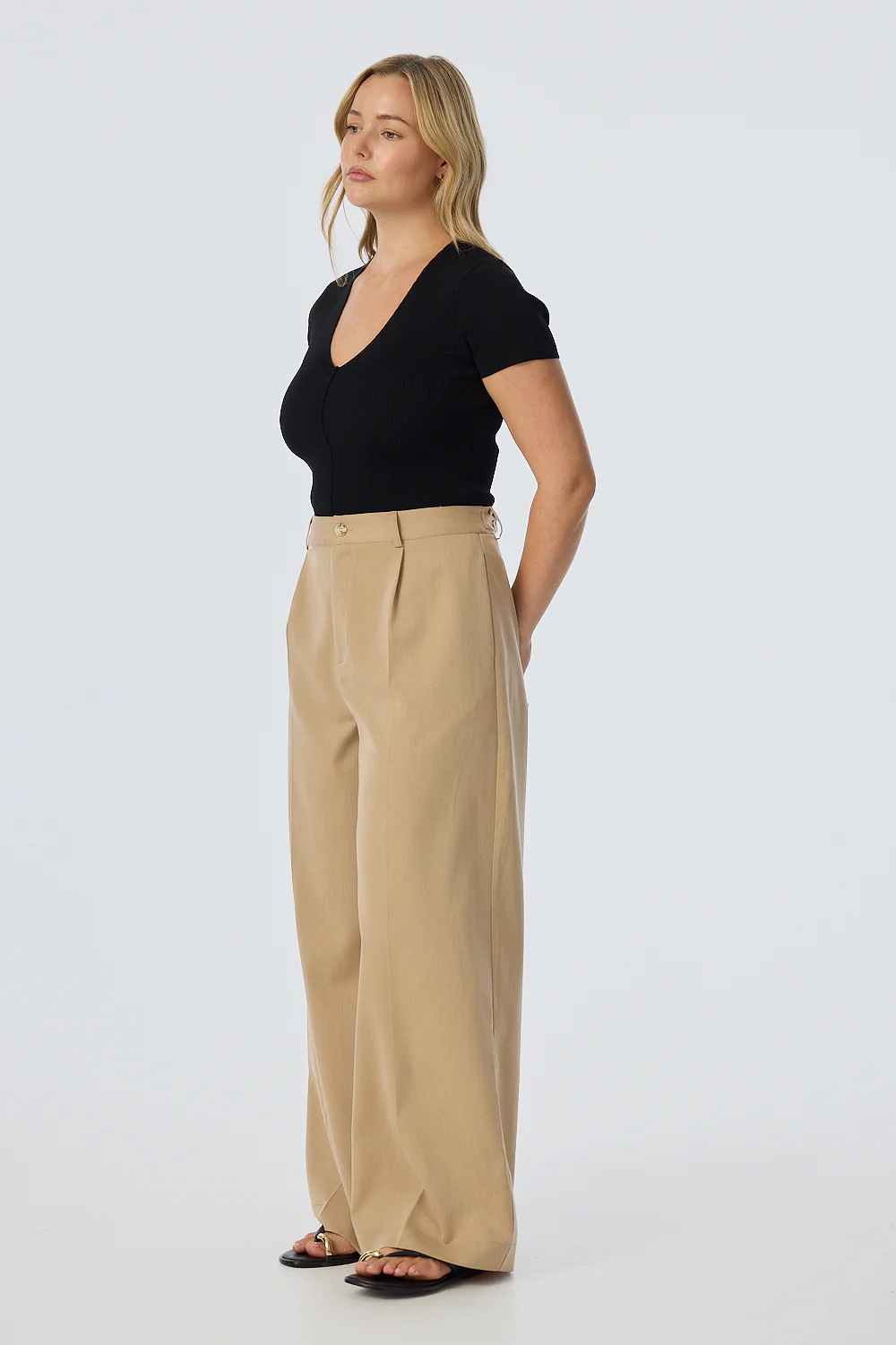 Adjustable Waist Pants - Biscotti - Image 4