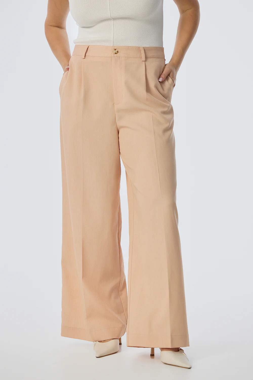 Adjustable Waist Pants - Dusty Peach - Image 3