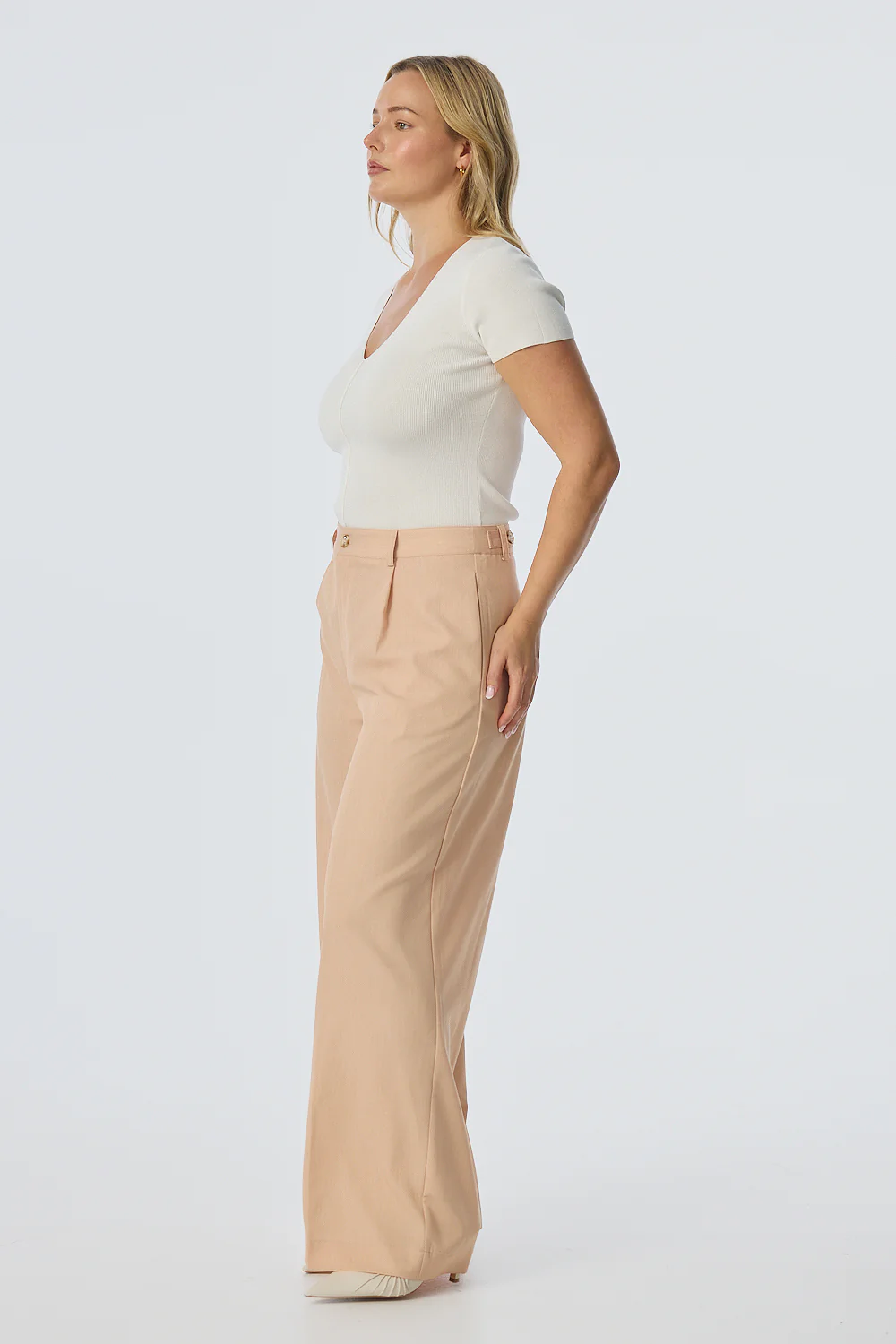 Adjustable Waist Pants - Dusty Peach - Image 4