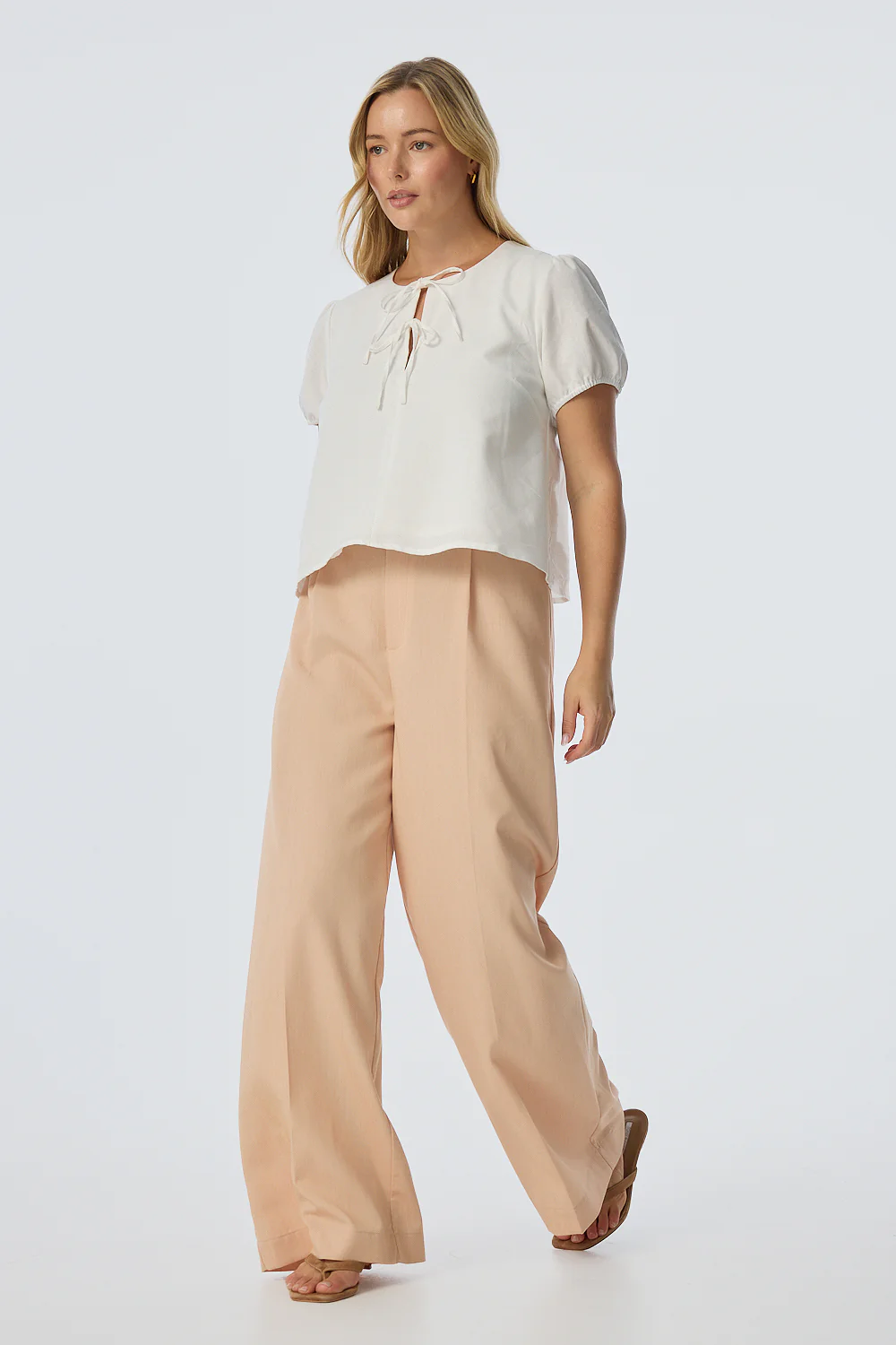 Adjustable Waist Pants - Dusty Peach - Image 6