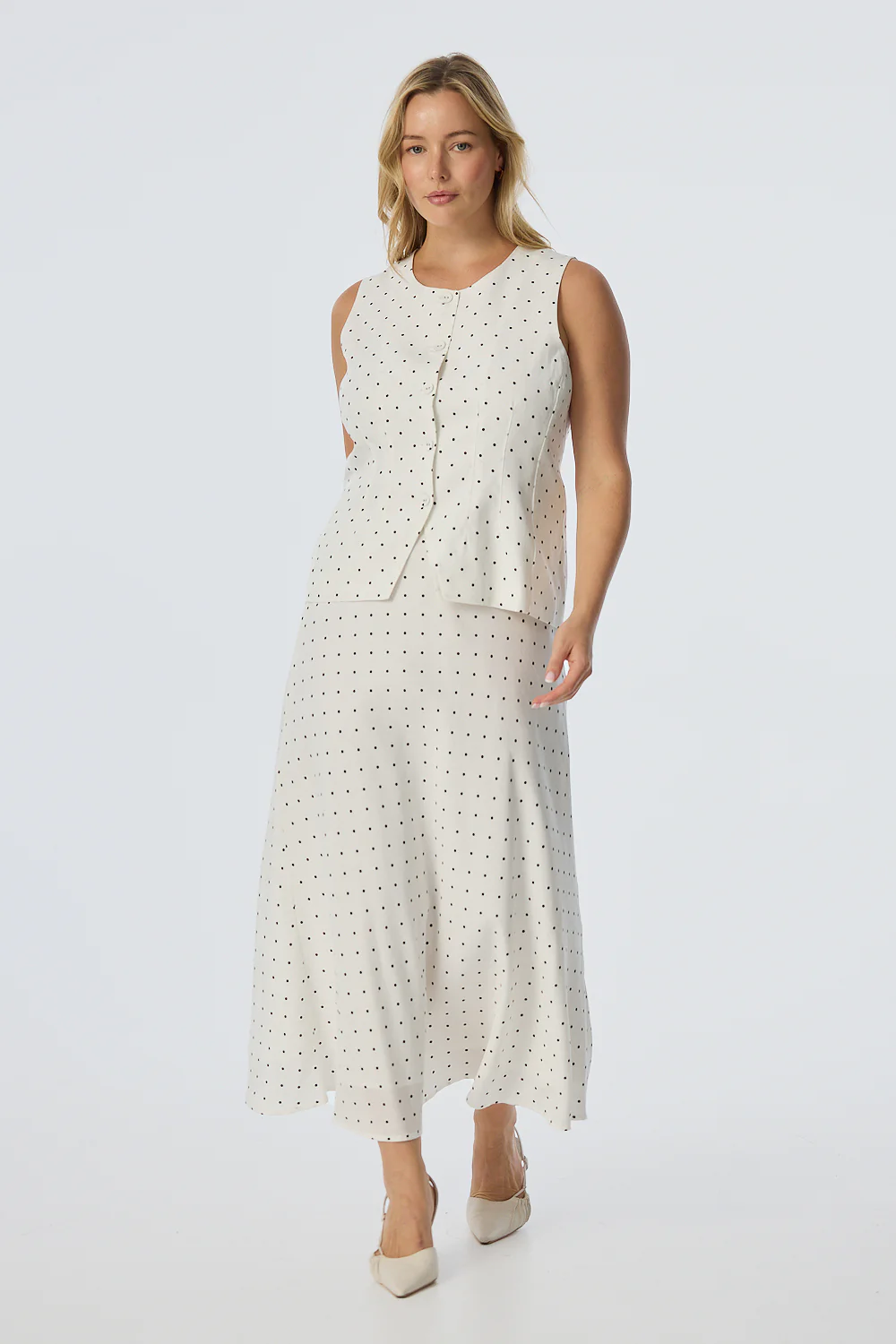 Adjustable Waist Vest - White/Black Spot - Image 3