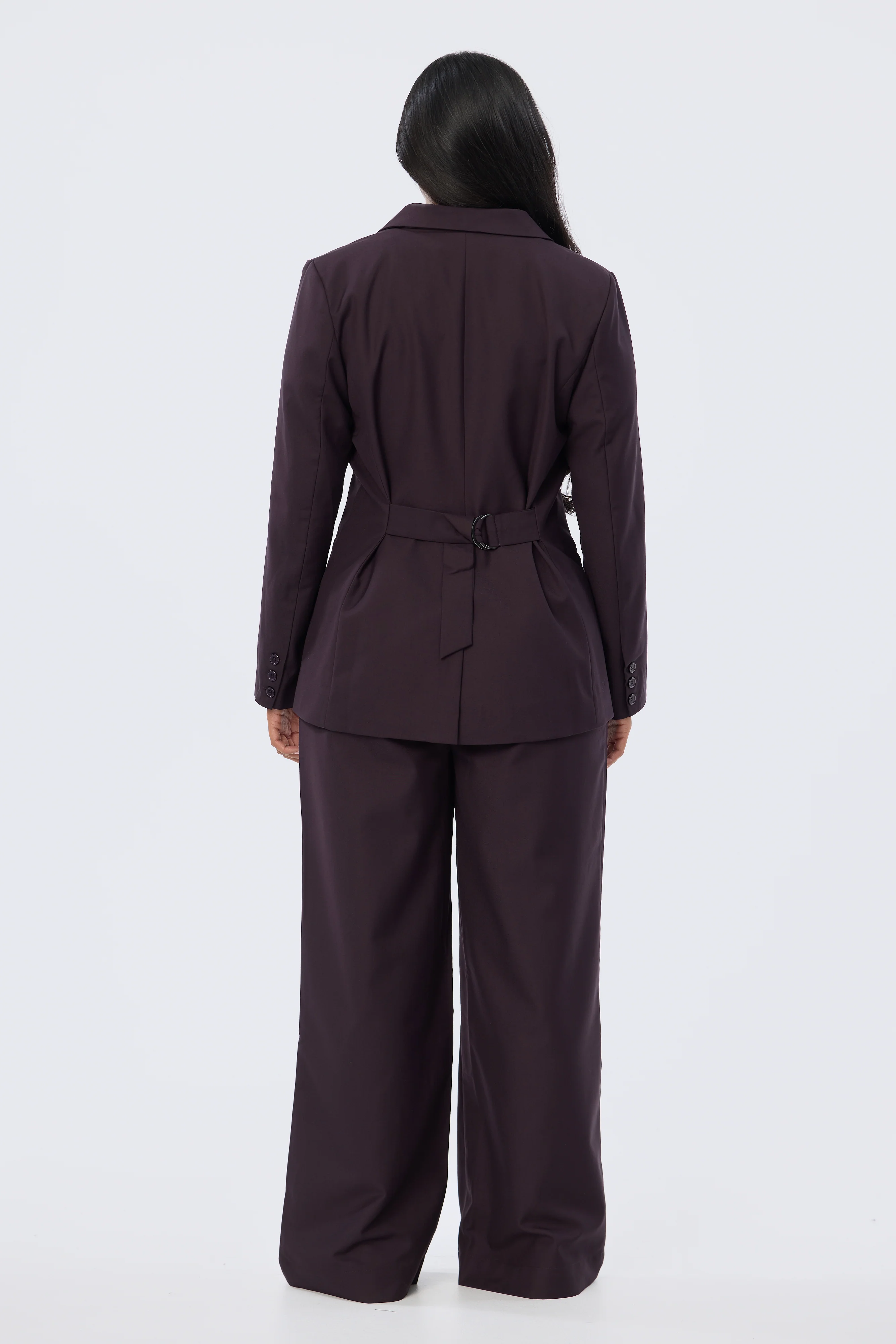 Asymmetric Blazer - Aubergine - Image 4