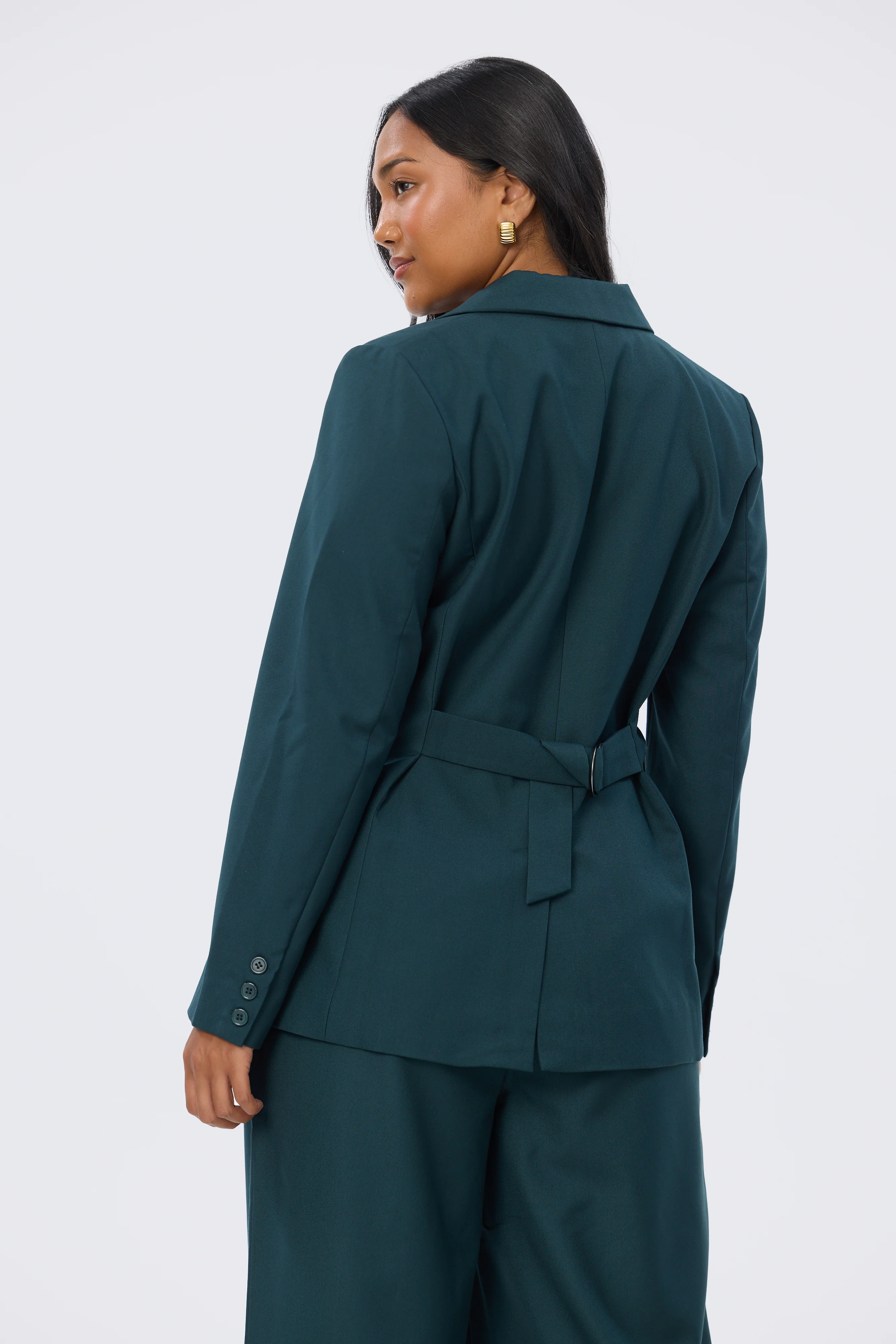 Asymmetric Blazer - Emerald - Image 4