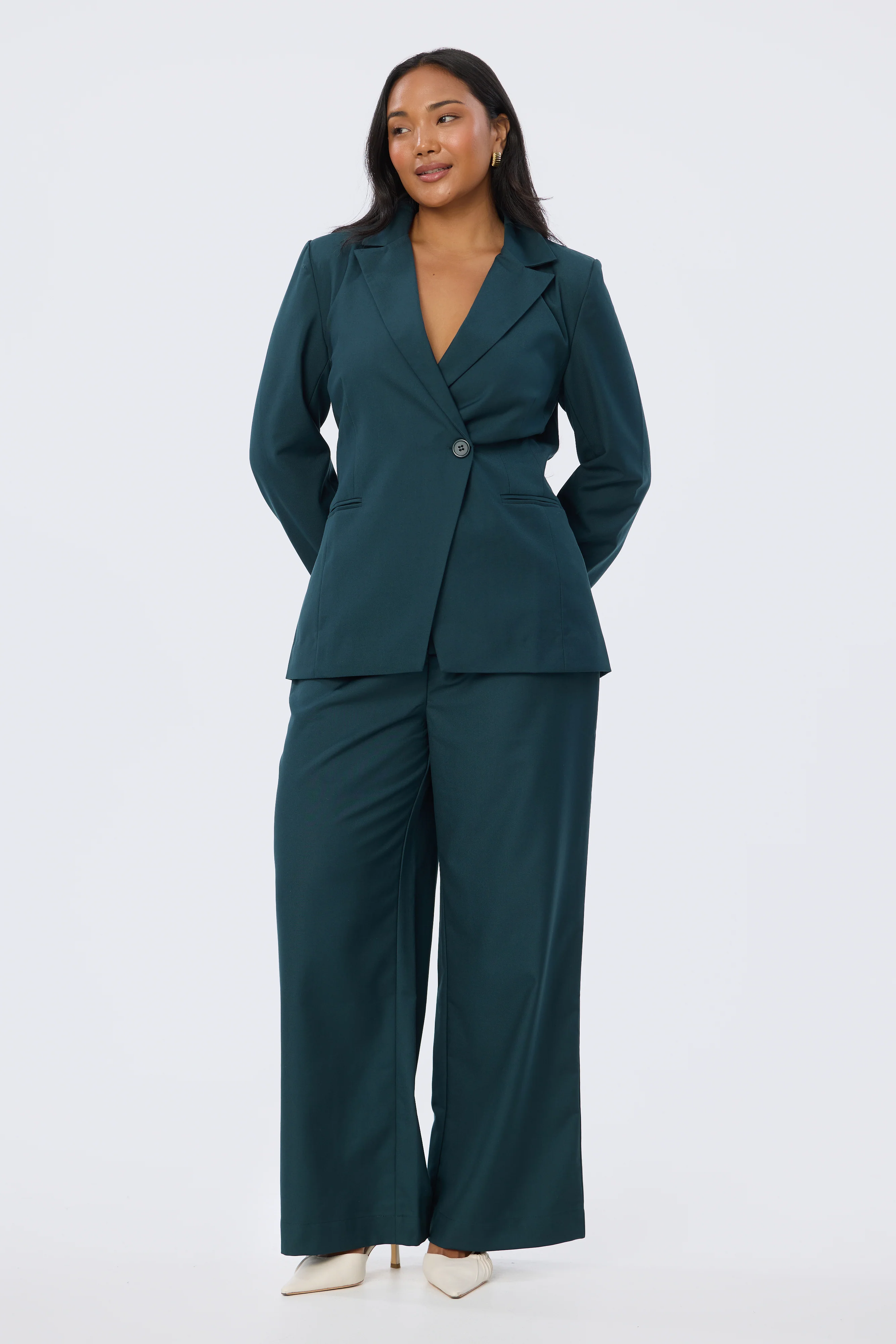Asymmetric Blazer - Emerald - Image 5