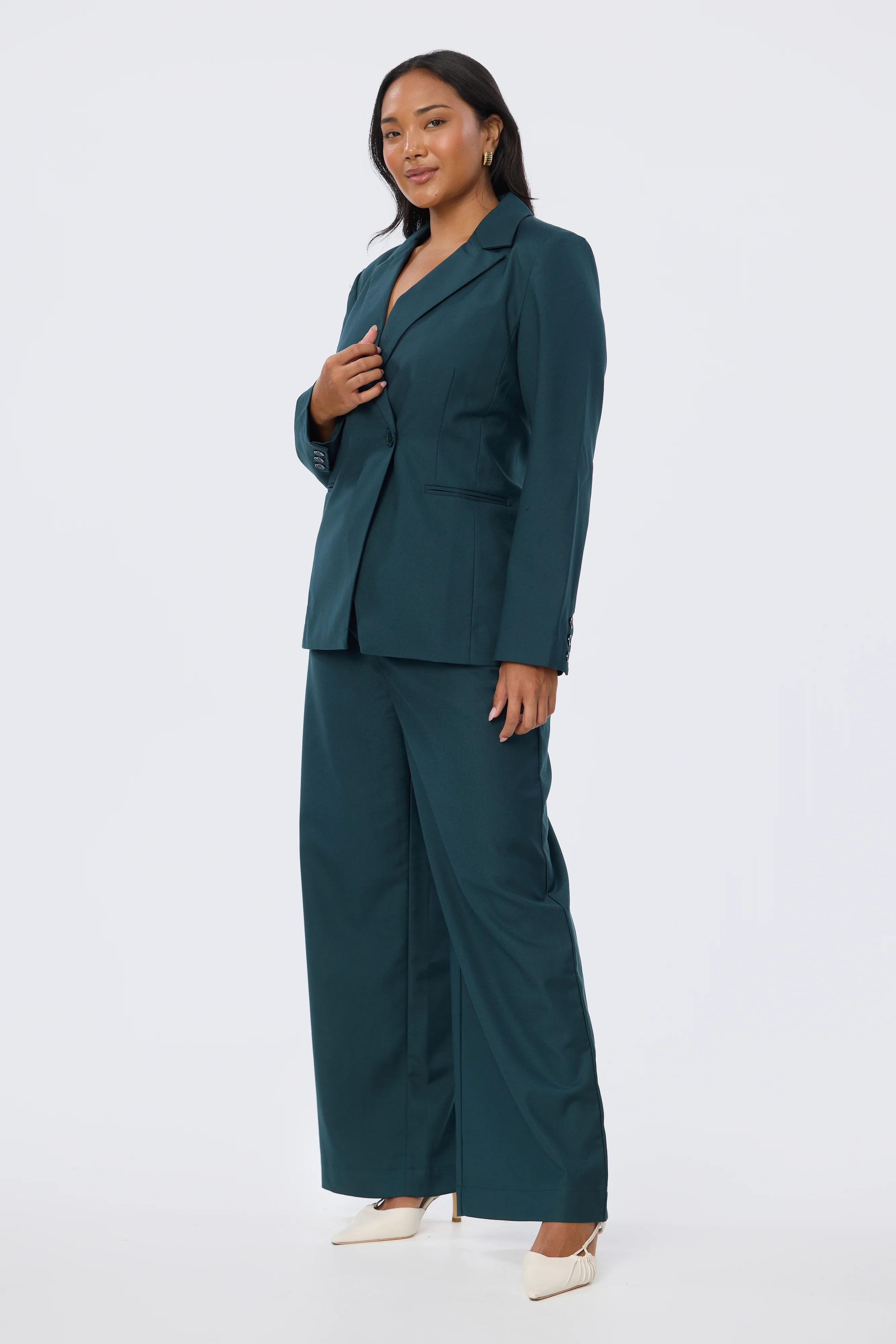 Asymmetric Blazer - Emerald - Image 6