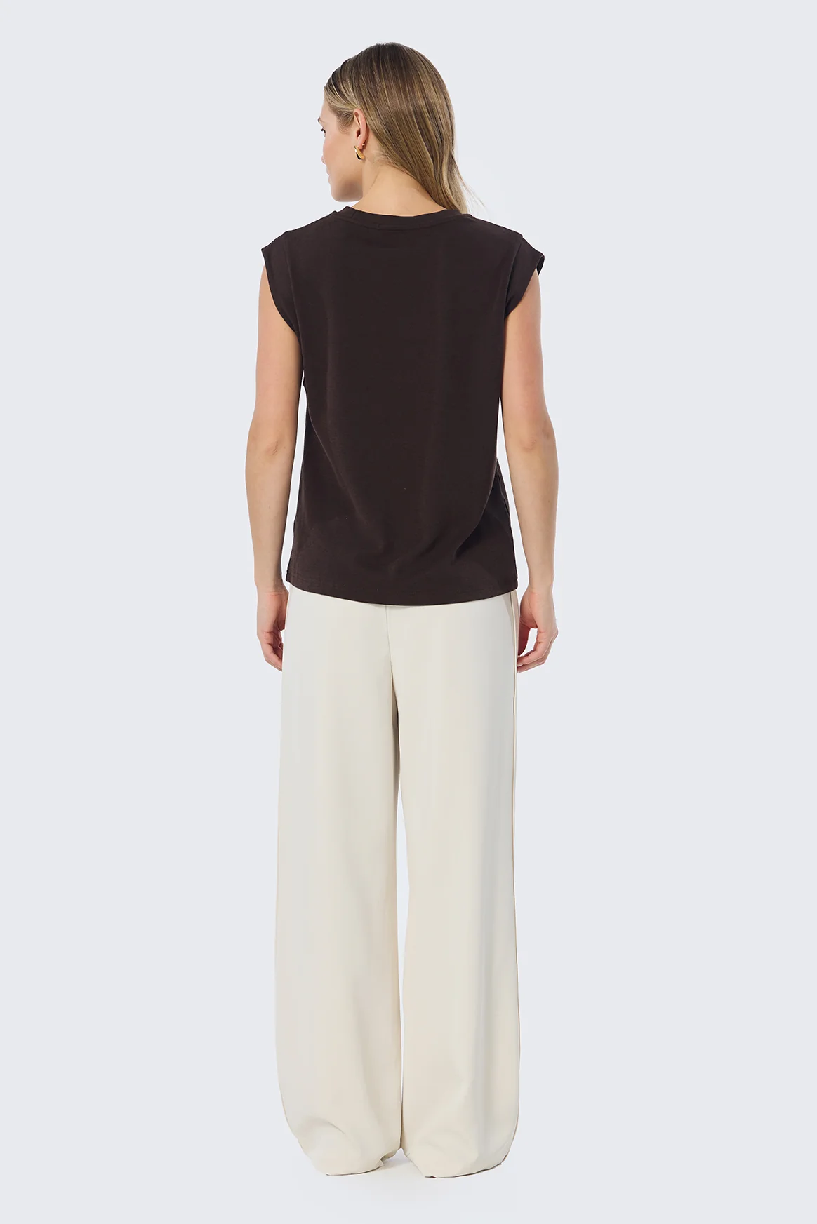 Cap Sleeve Jersey Tank - Bitter Chocolate - Image 3