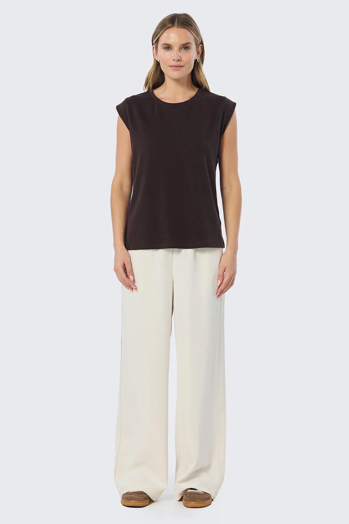 Cap Sleeve Jersey Tank - Bitter Chocolate - Image 4