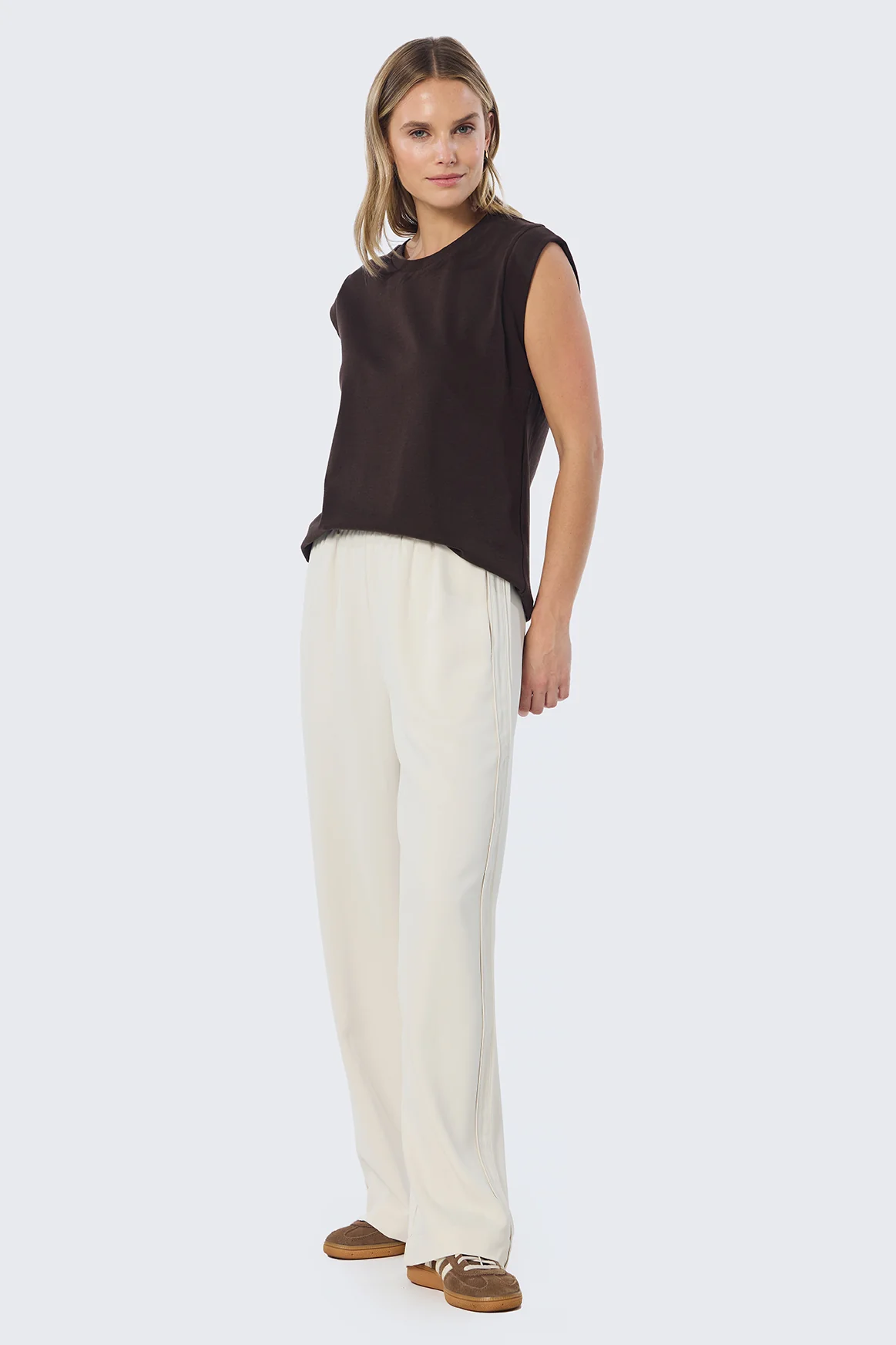Cap Sleeve Jersey Tank - Bitter Chocolate - Image 5