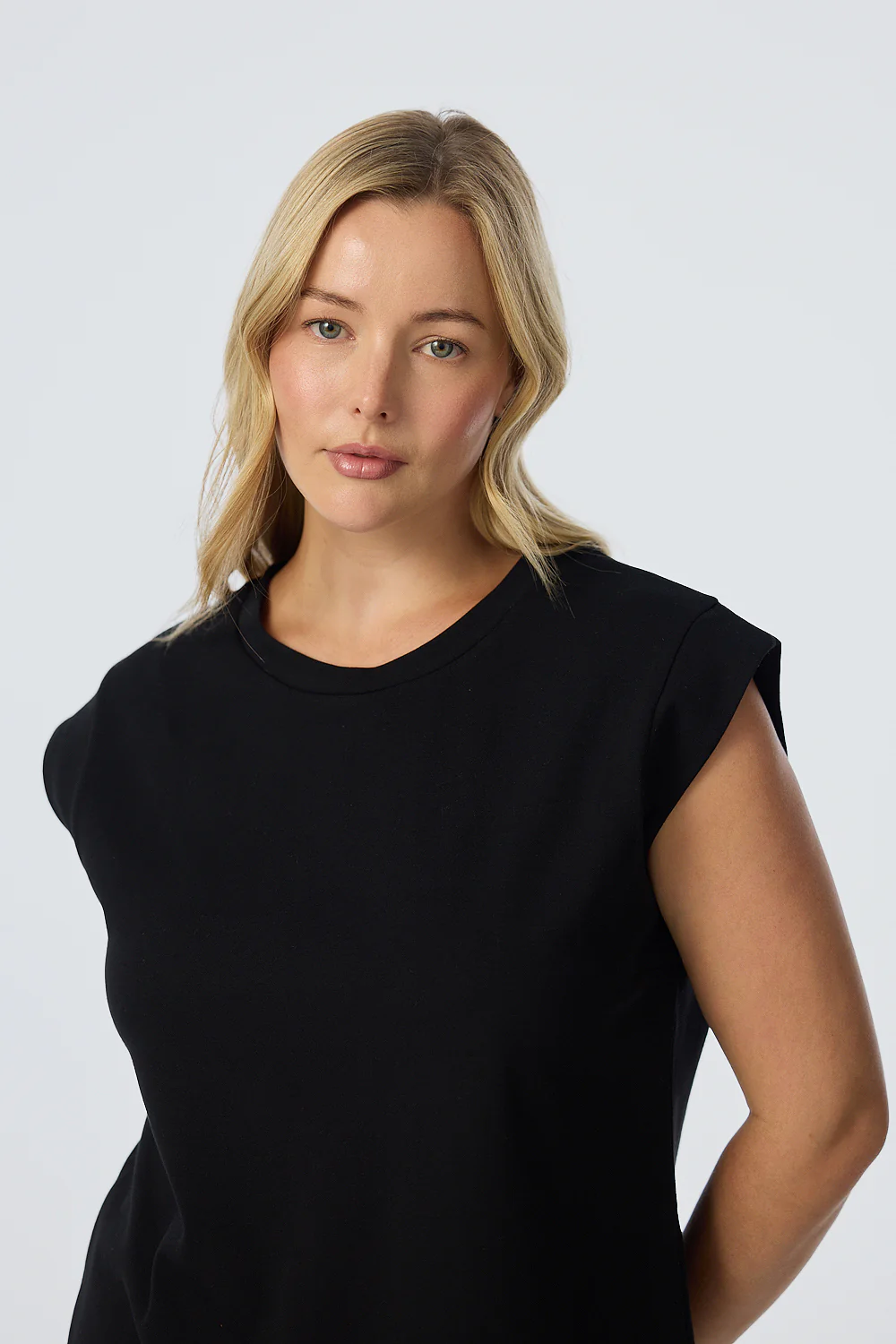 Cap Sleeve Jersey Tank - Black - Image 3