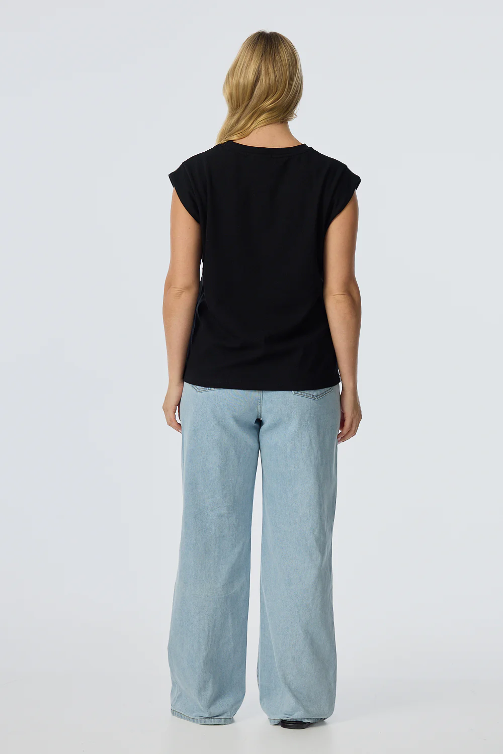 Cap Sleeve Jersey Tank - Black - Image 5