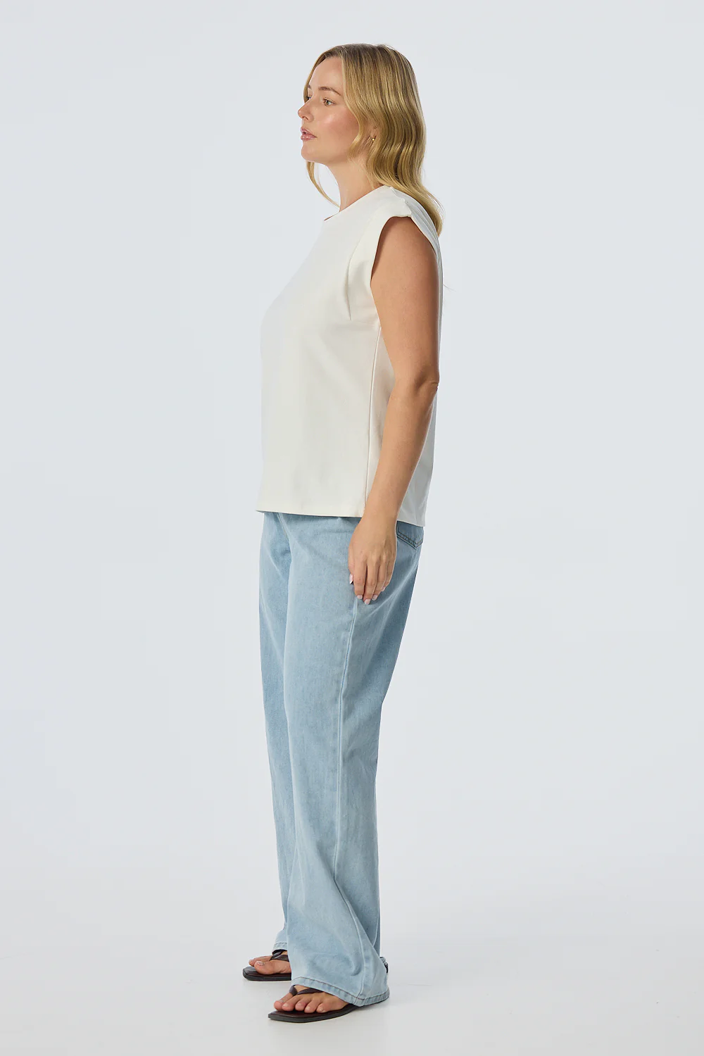 Cap Sleeve Jersey Tank - White - Image 4