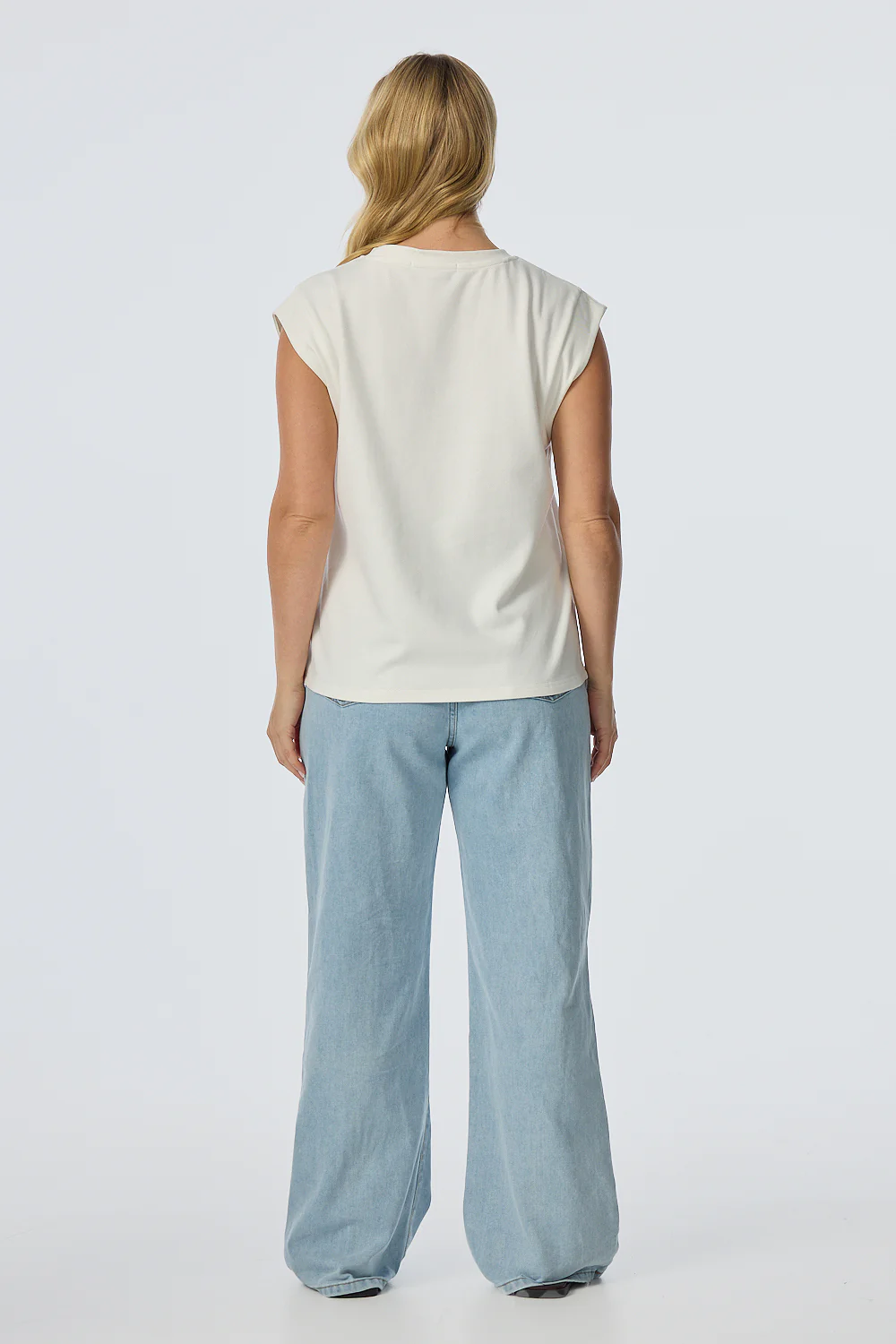 Cap Sleeve Jersey Tank - White - Image 5