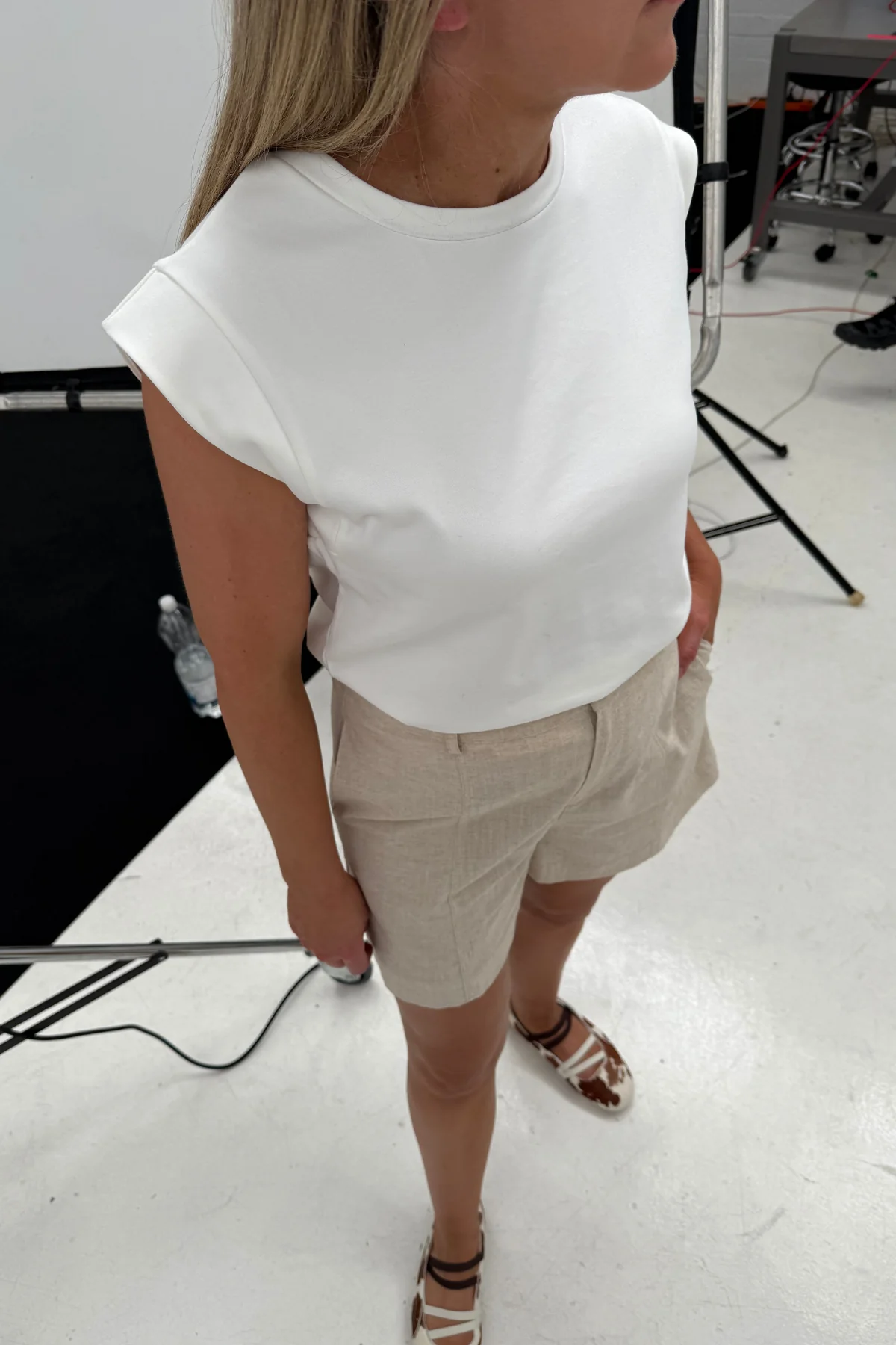 Cap Sleeve Jersey Tank - White - Image 8