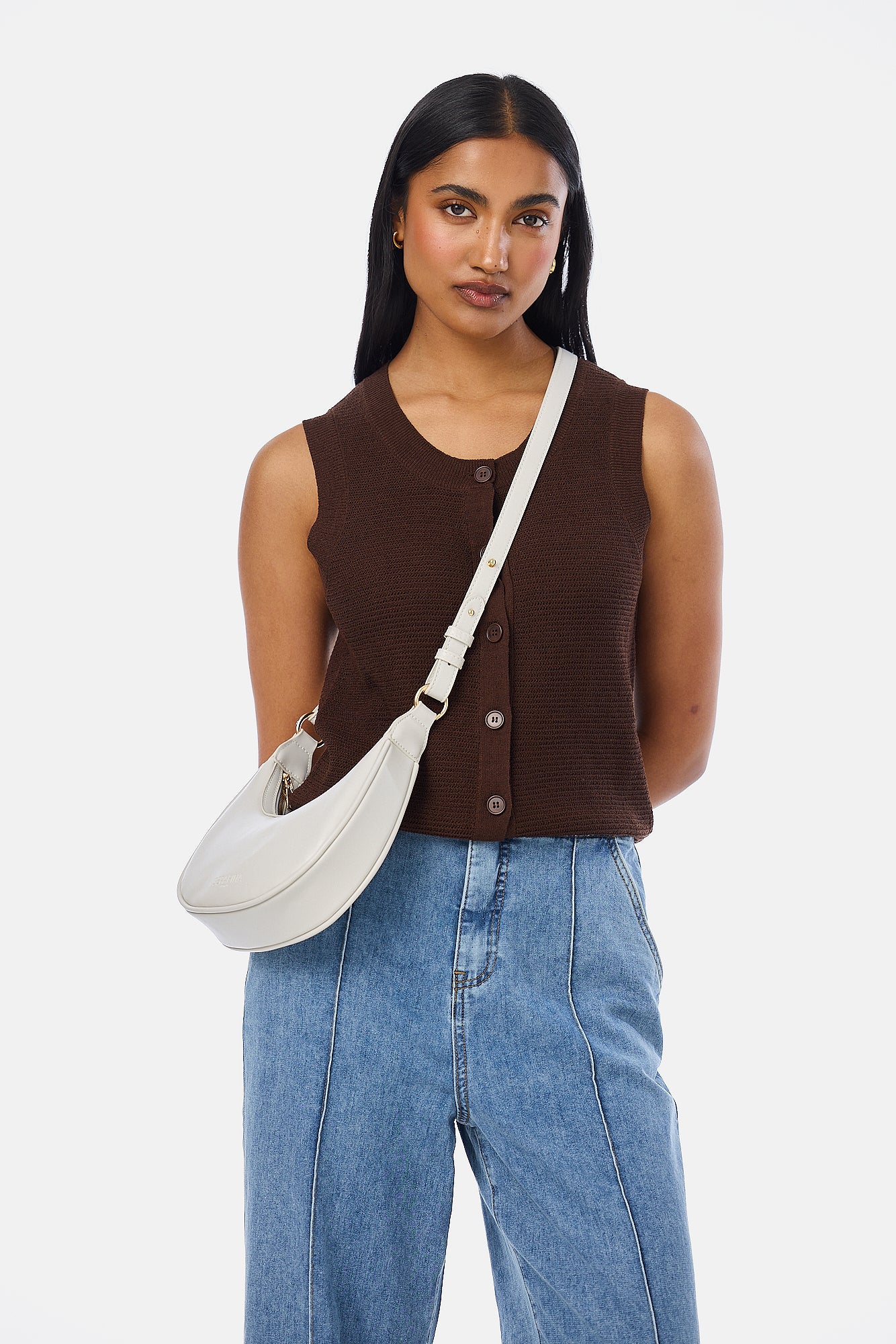 Crescent Shoulder Bag - Ecru - Image 7