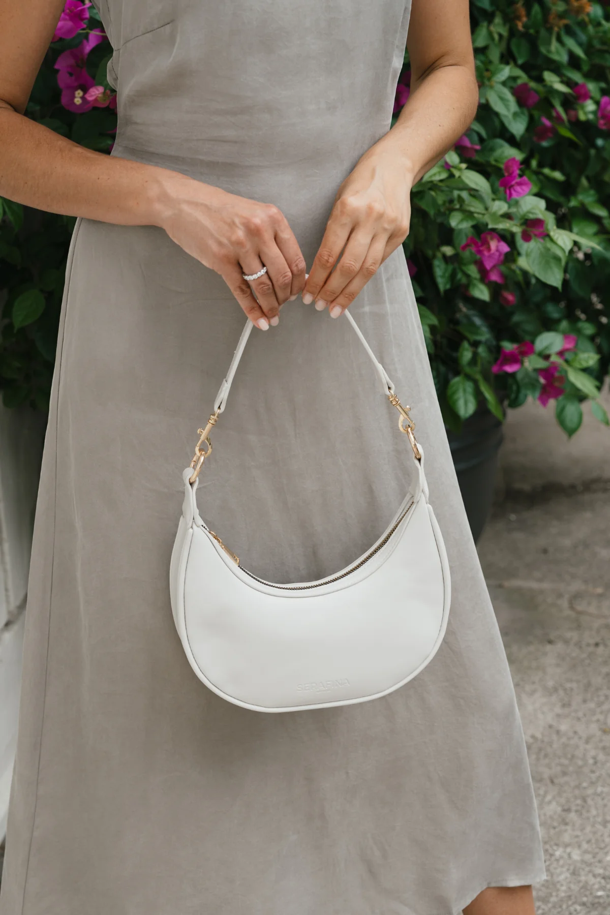 Crescent Shoulder Bag - Ecru - Image 8