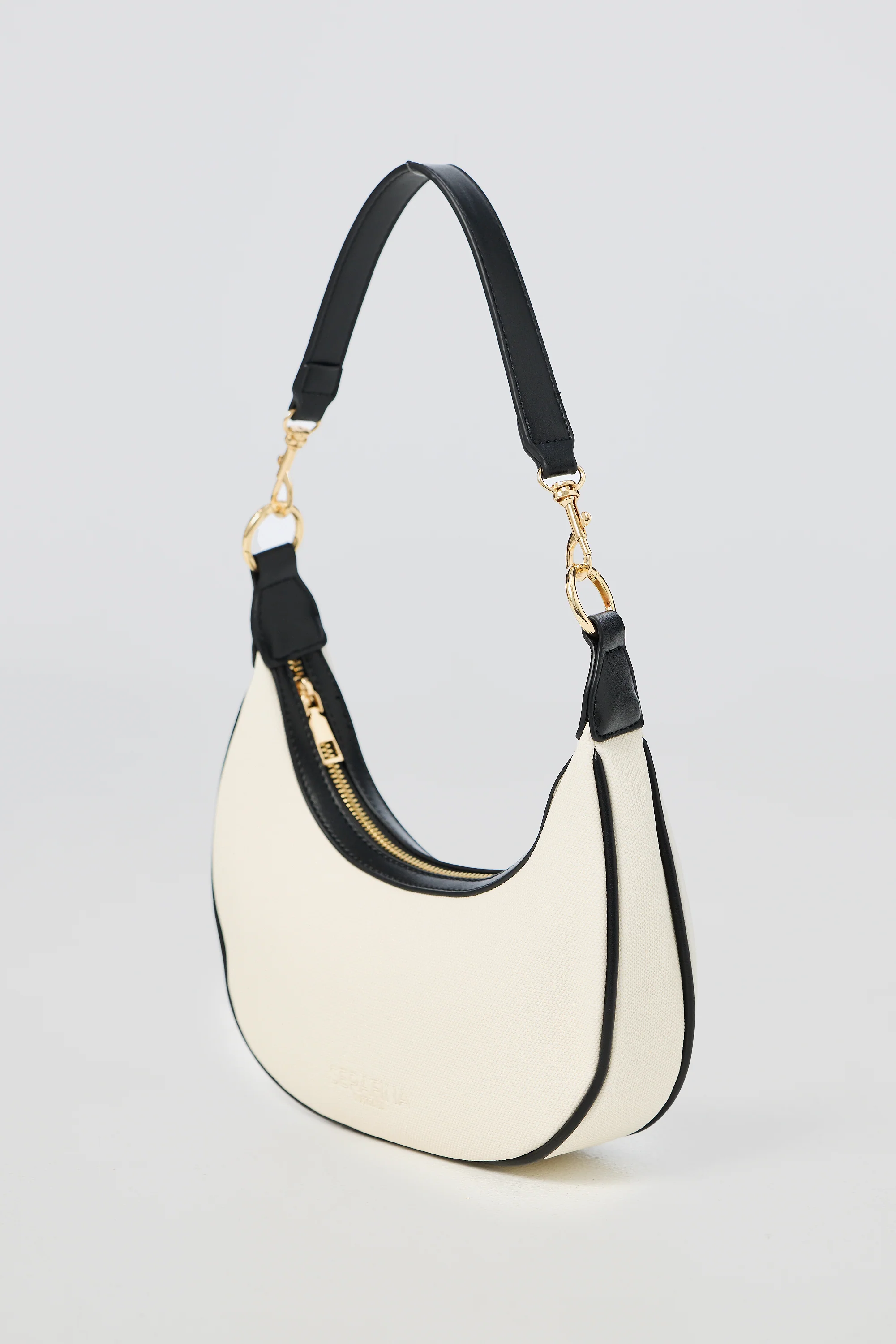 Crescent Shoulder Bag - Ecru/Black