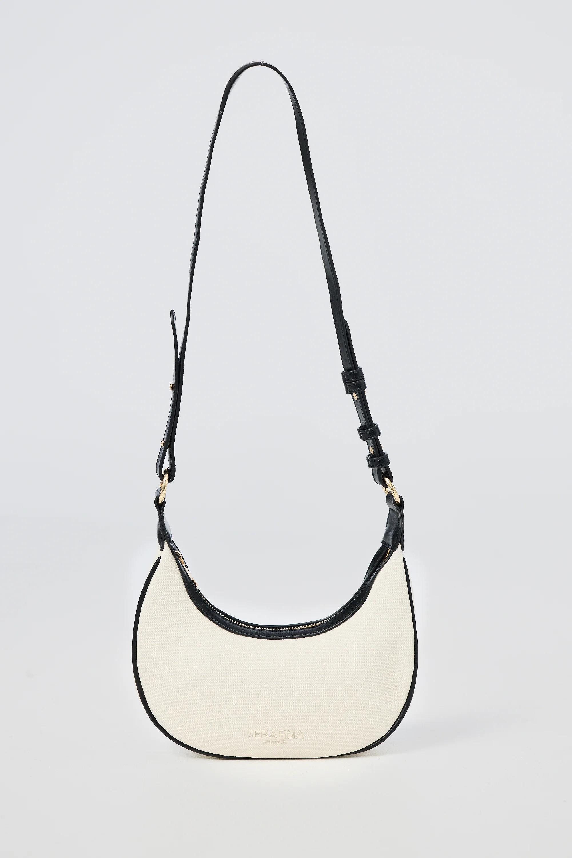 Crescent Shoulder Bag - Ecru/Black - Image 6