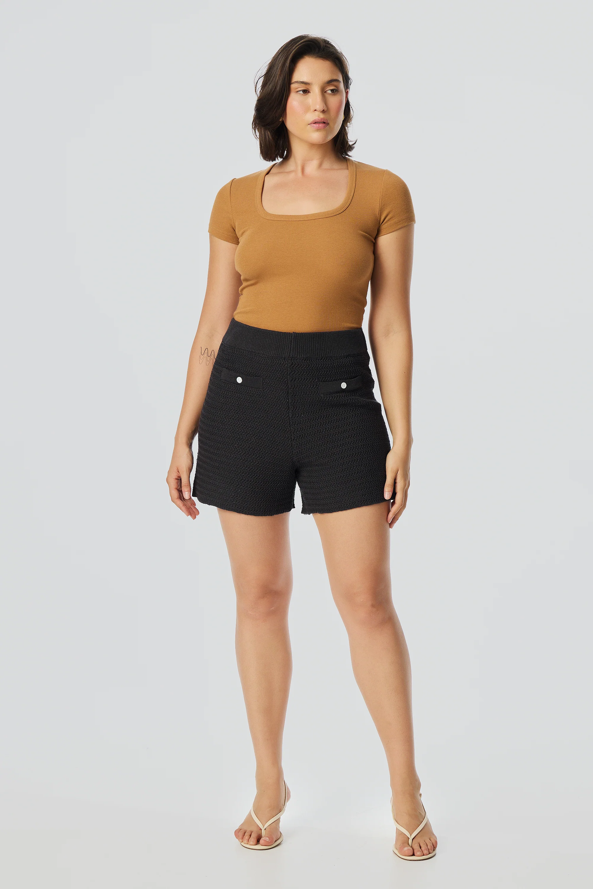 Crochet Shorts - Ink Black - Image 4