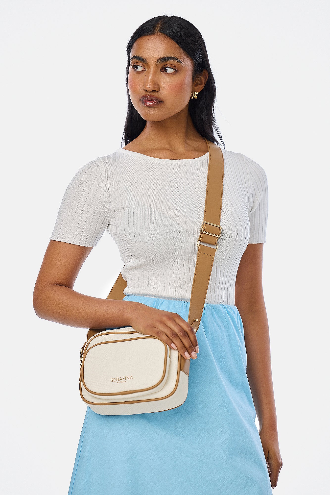 Crossbody Bag - Ecru/Tan - Image 3