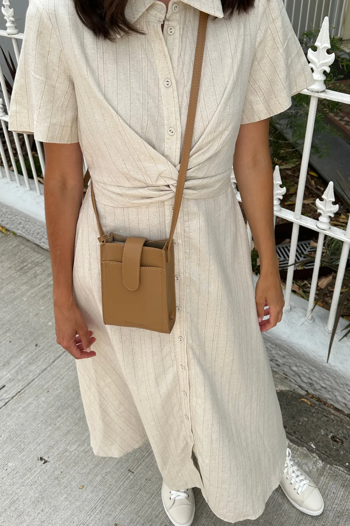Crossbody Sling Bag - Tan - Image 3