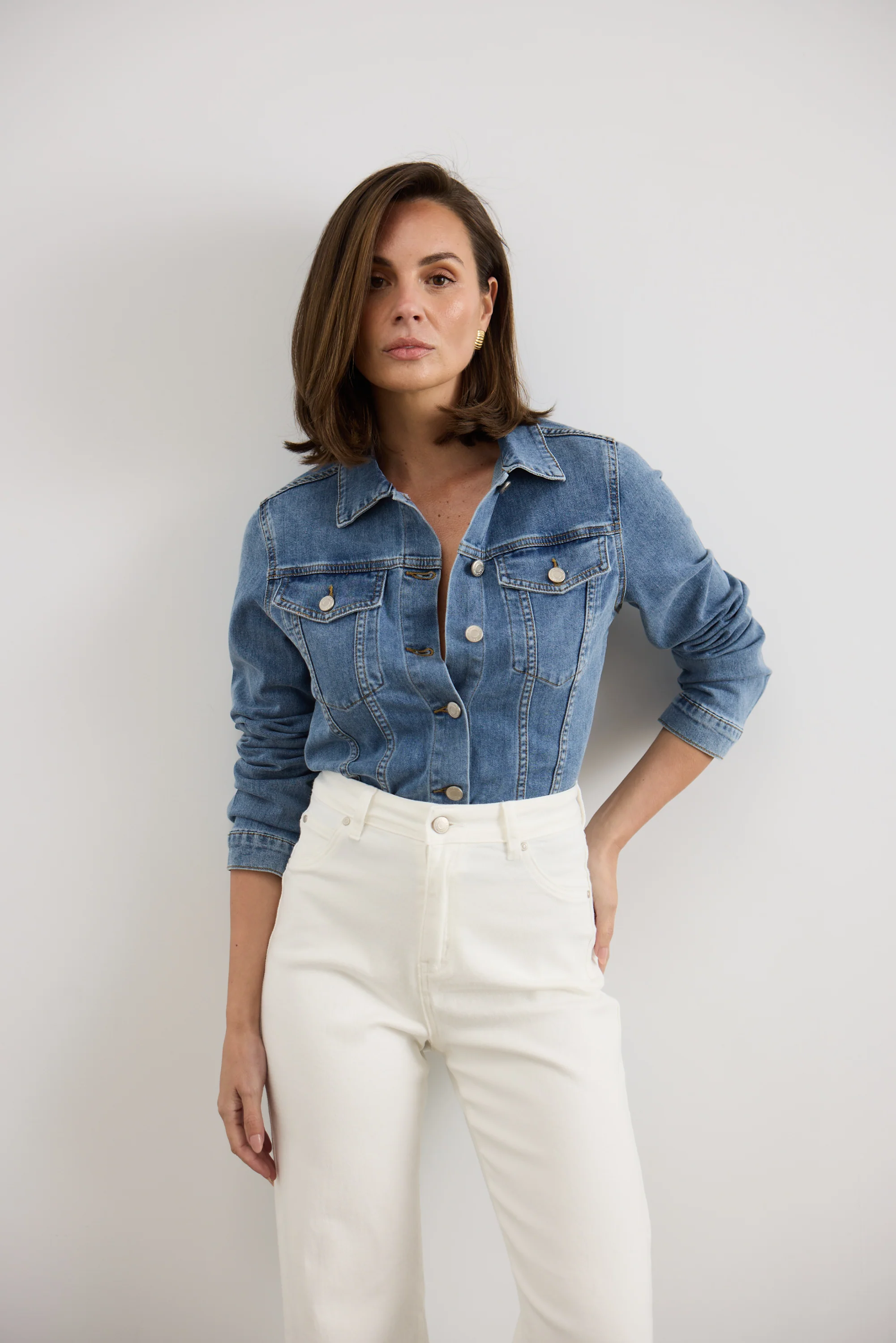 Denim Jacket - Mid Blue Wash - Image 8