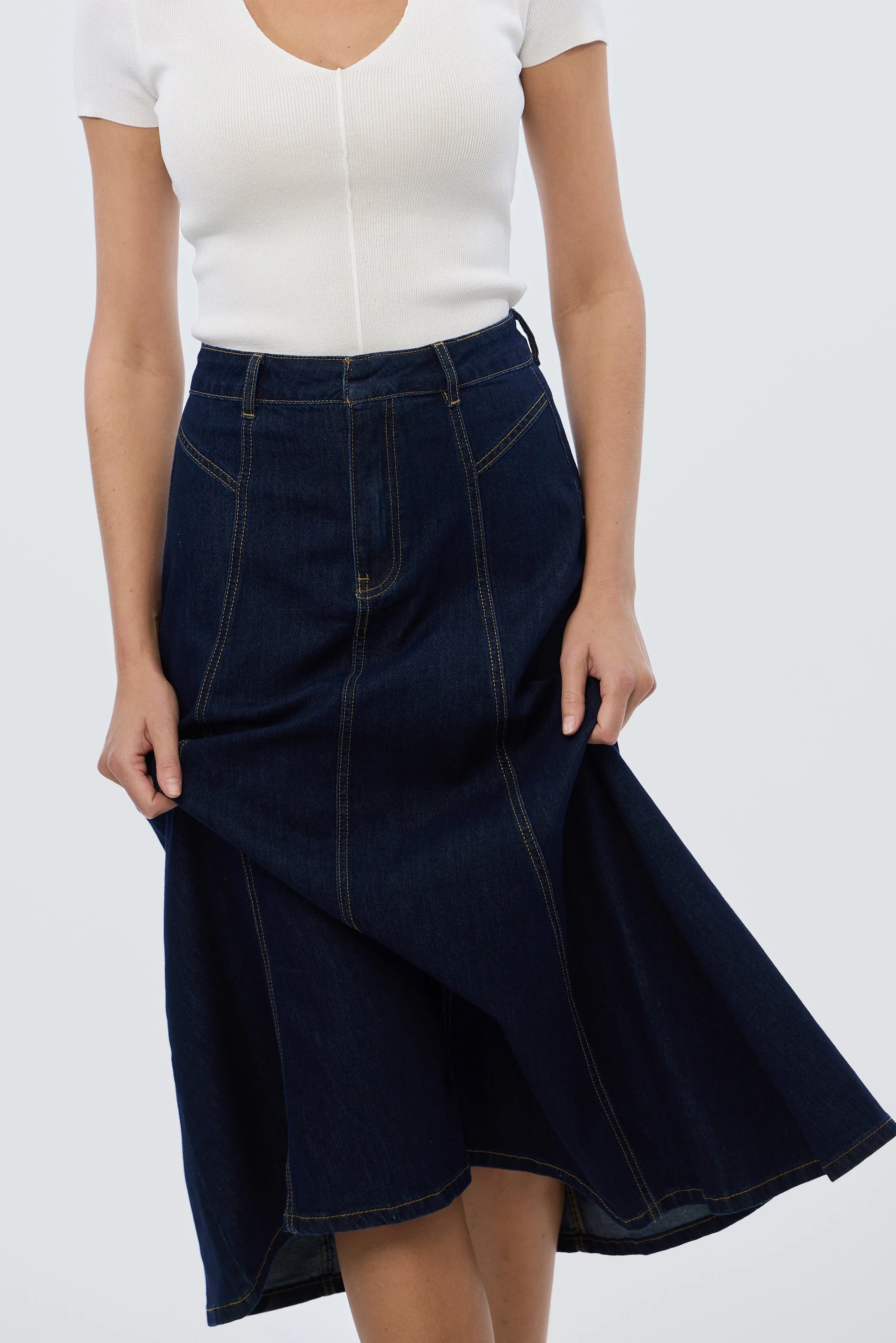 Denim Skirt - Indigo - Image 7