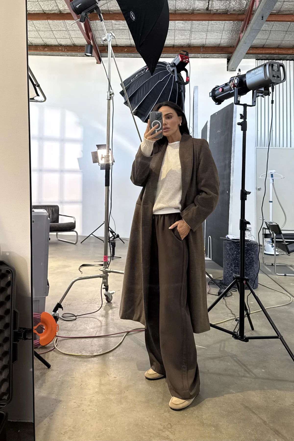 Double Breasted Coat - Chocolate - Image 8