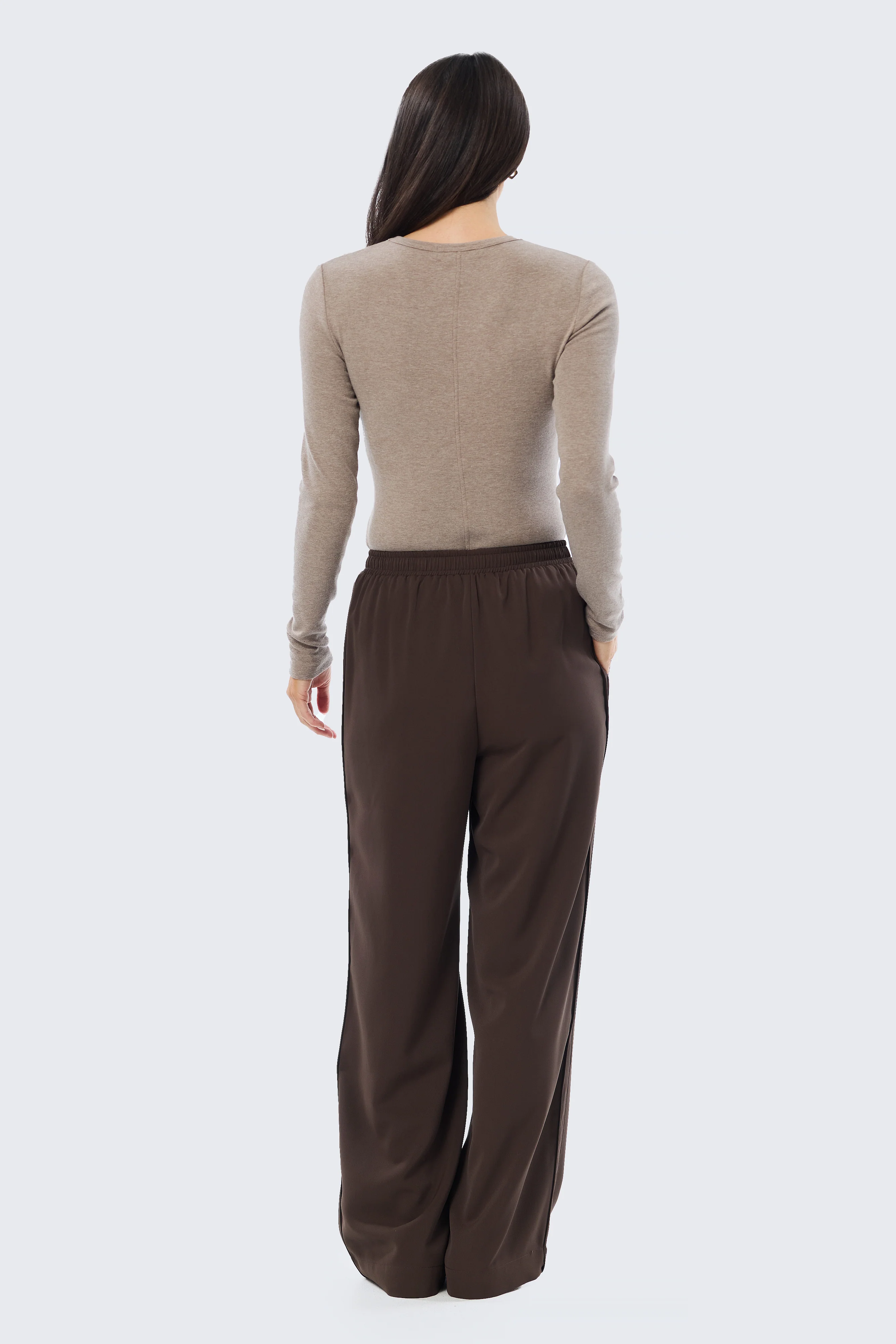 Elastic Waist Pant - Dark Chocolate - Image 4