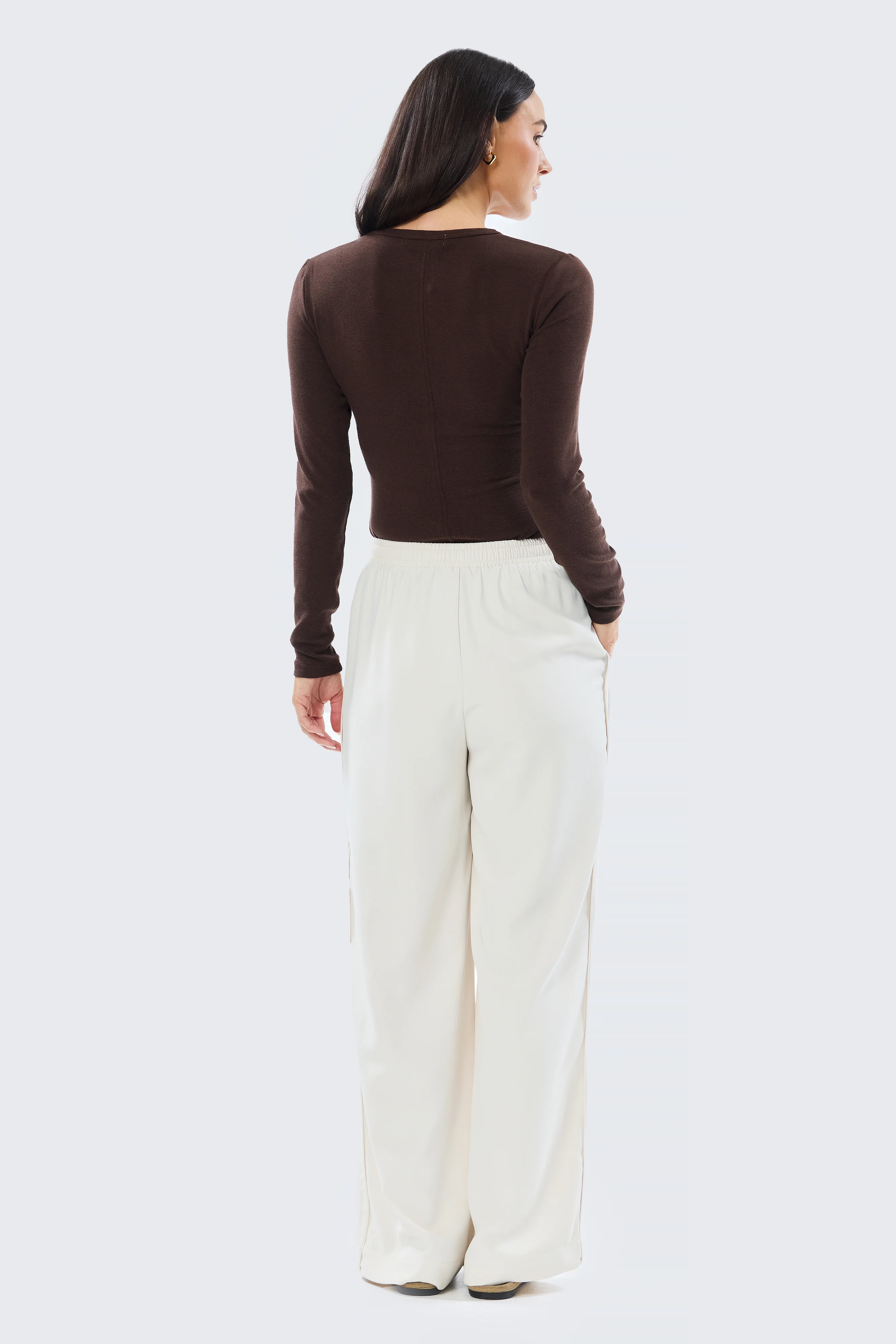 Elastic Waist Pant - Ecru - Image 6