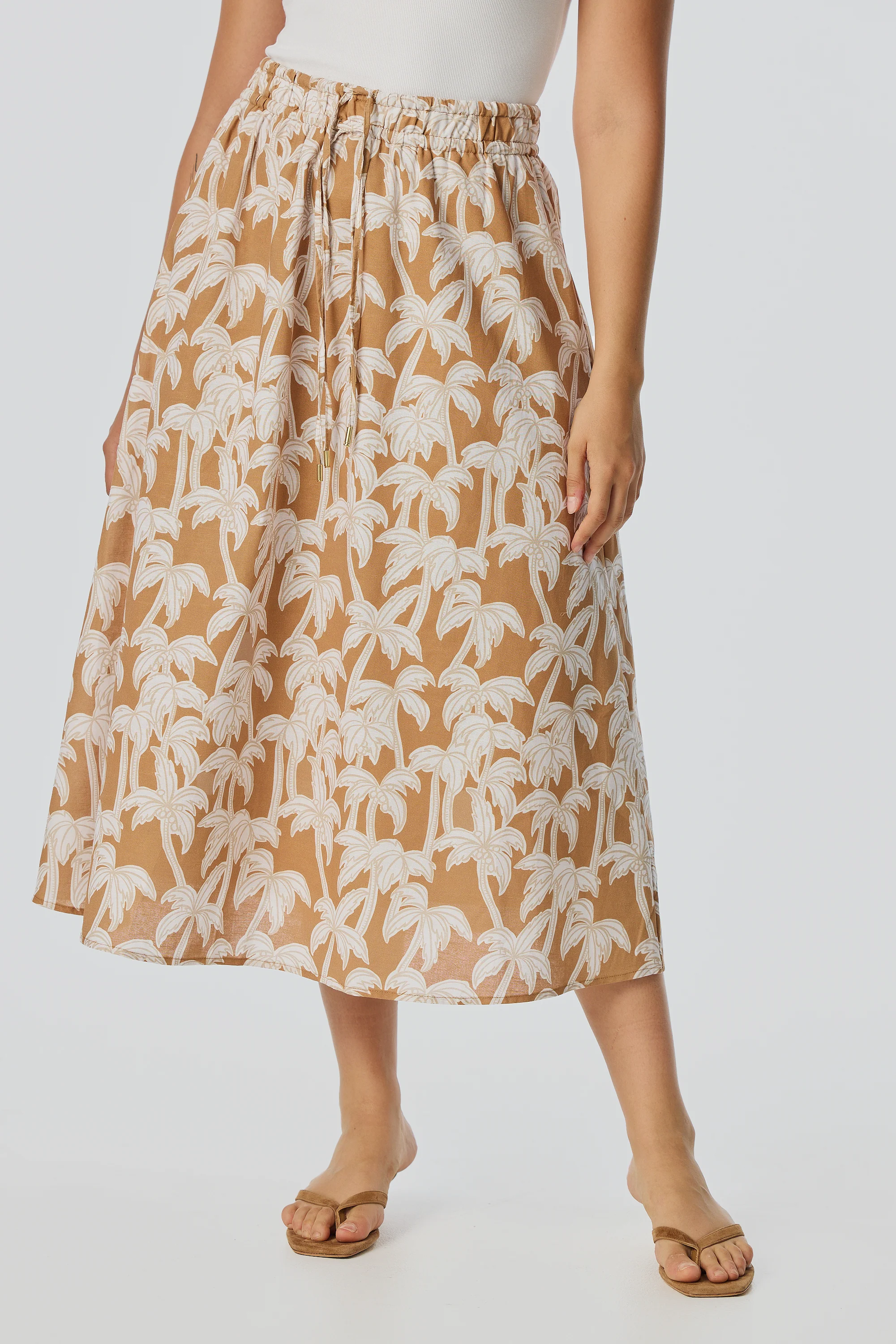 Gathered Maxi Skirt - Copper Palms - Image 3