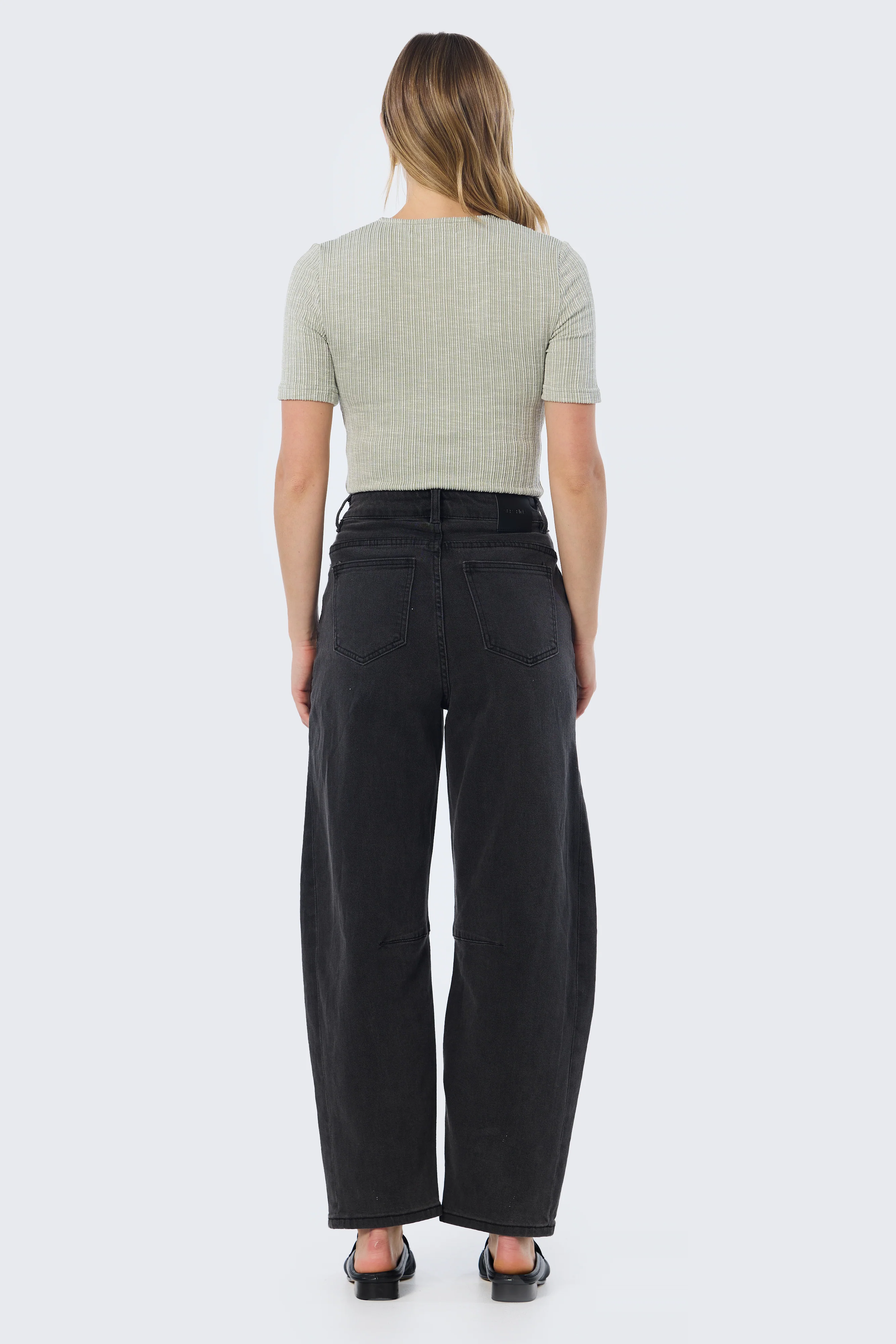 Gathered V Neck Top - Sage Marl - Image 6