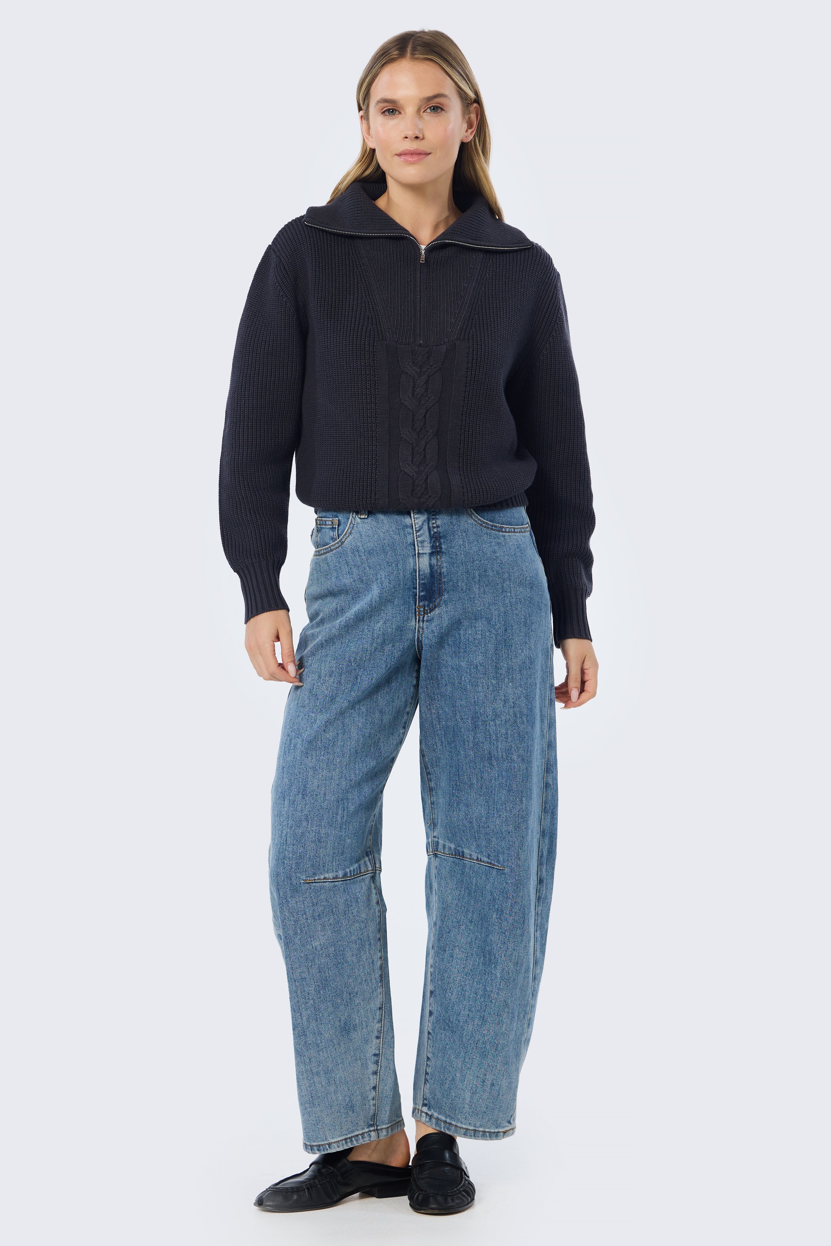Half Zip Knit Jumper - Charcoal - Image 8