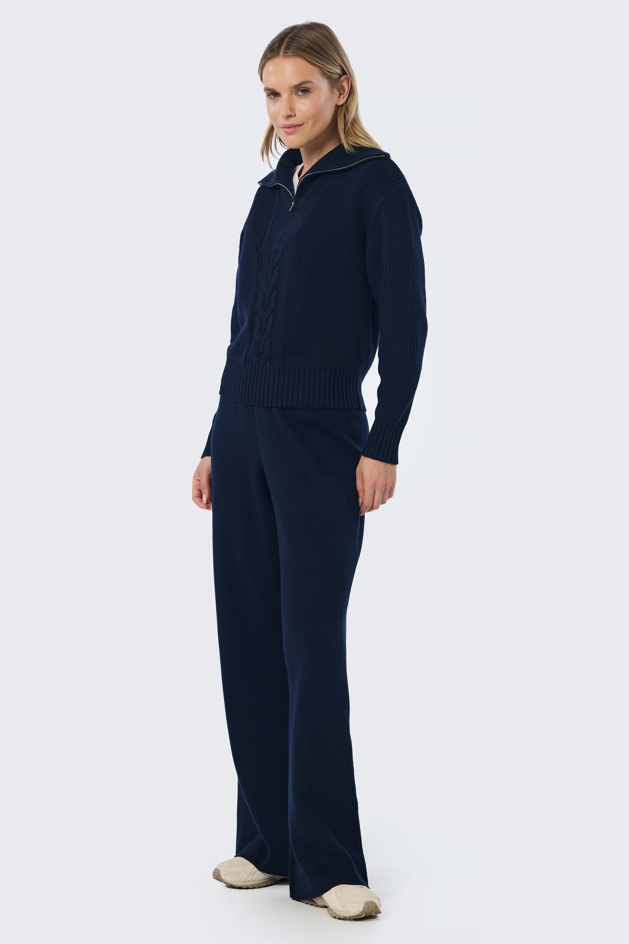 Half Zip Knit Jumper - Navy - Image 3