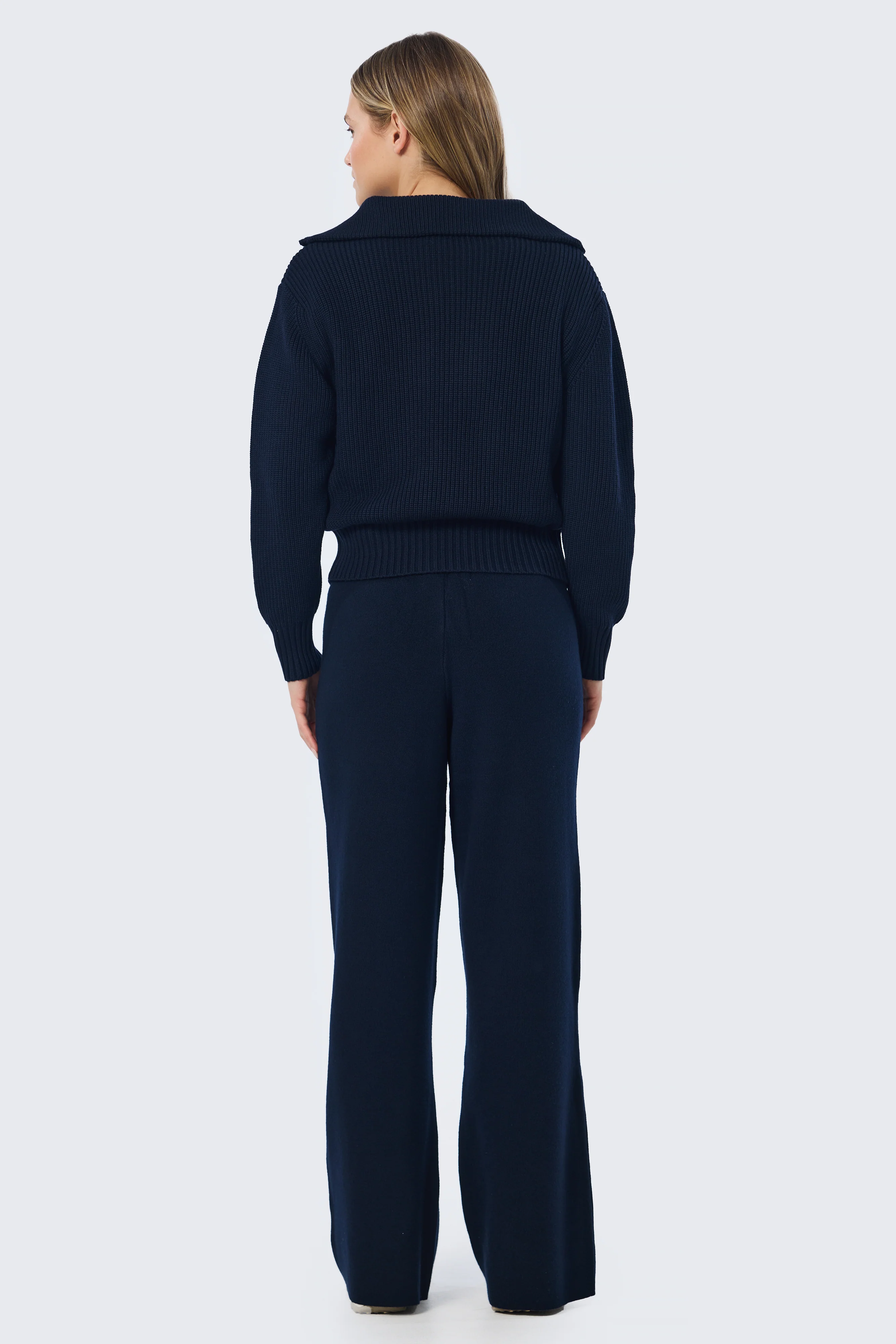 Half Zip Knit Jumper - Navy - Image 4