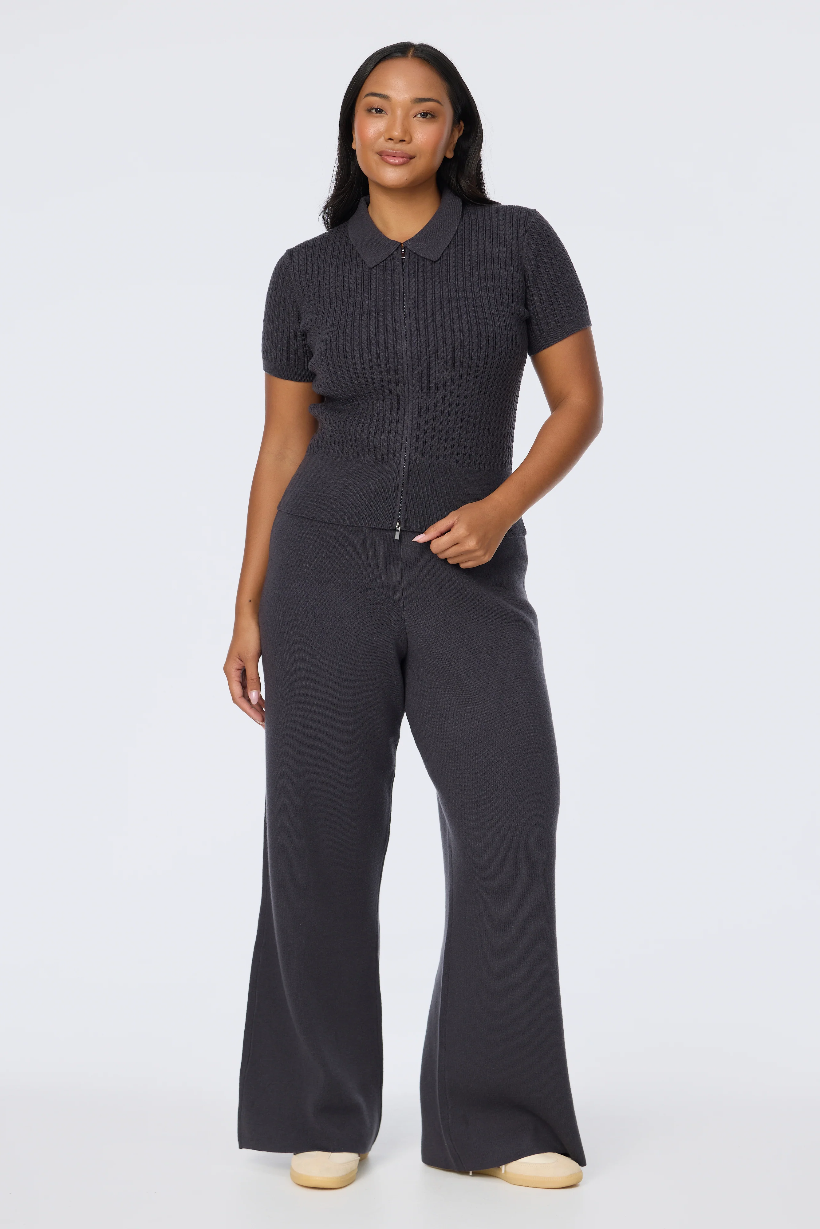 Knit Drawstring Pants - Charcoal - Image 10