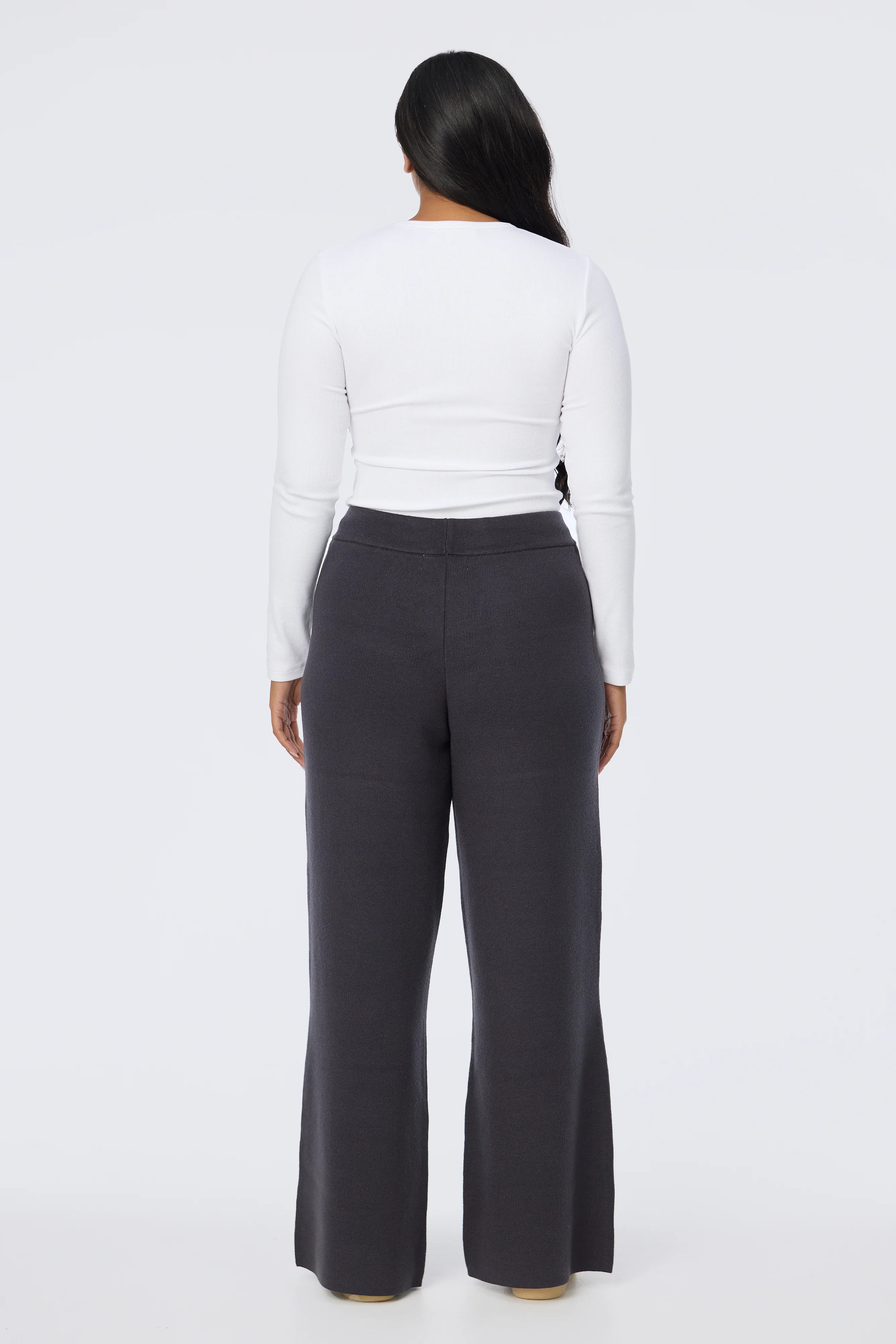 Knit Drawstring Pants - Charcoal - Image 4
