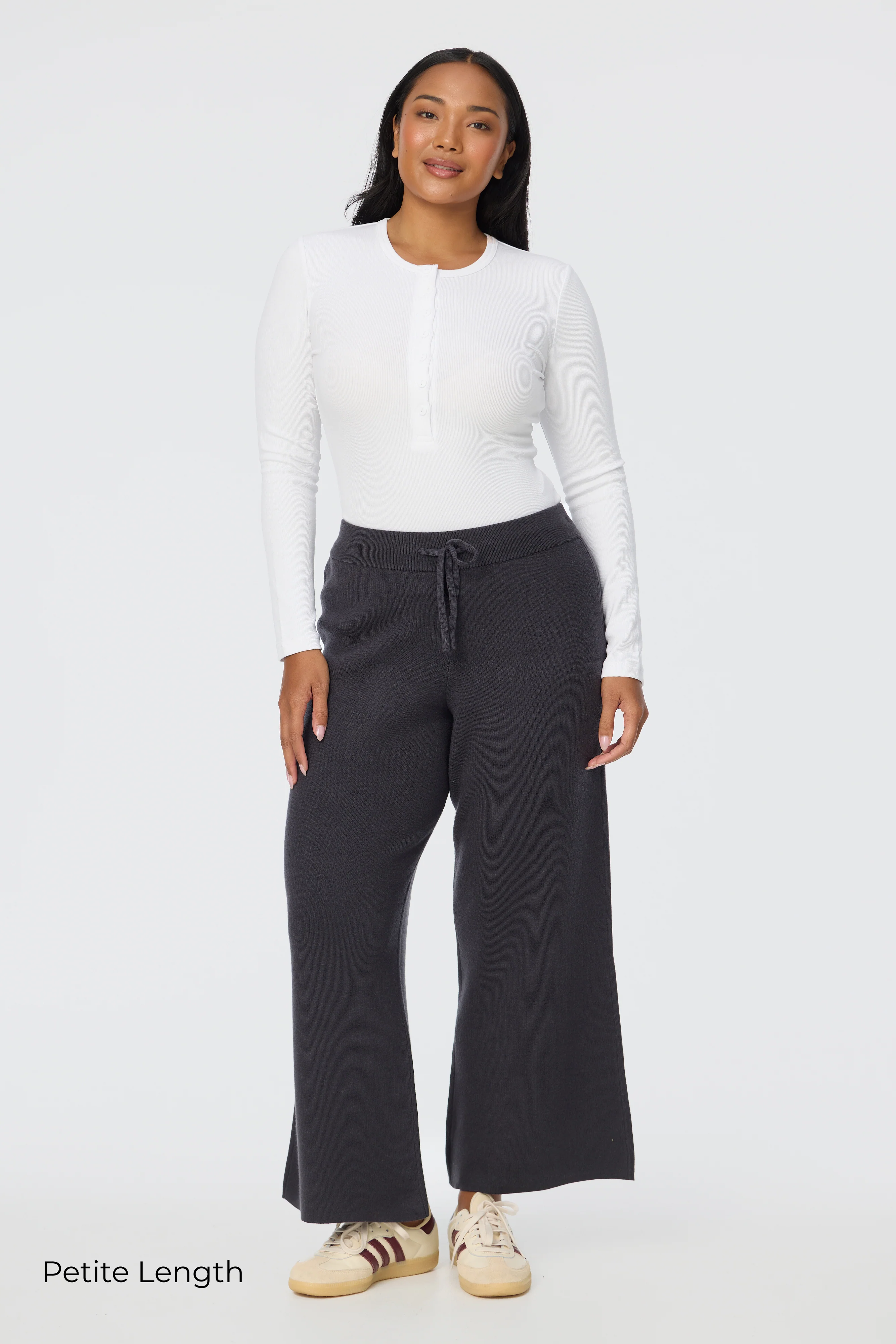 Knit Drawstring Pants - Charcoal - Image 5