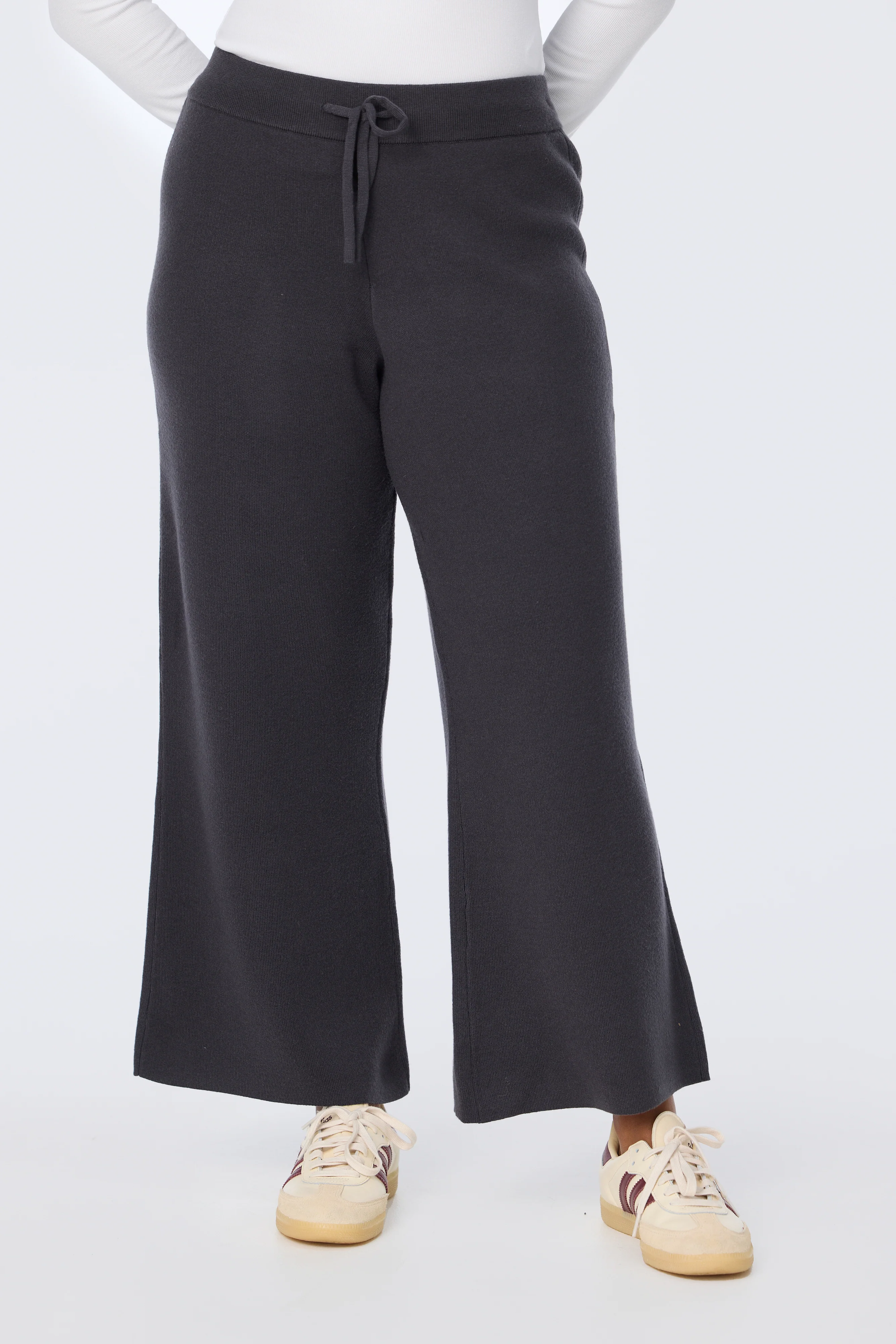Knit Drawstring Pants - Charcoal - Image 6