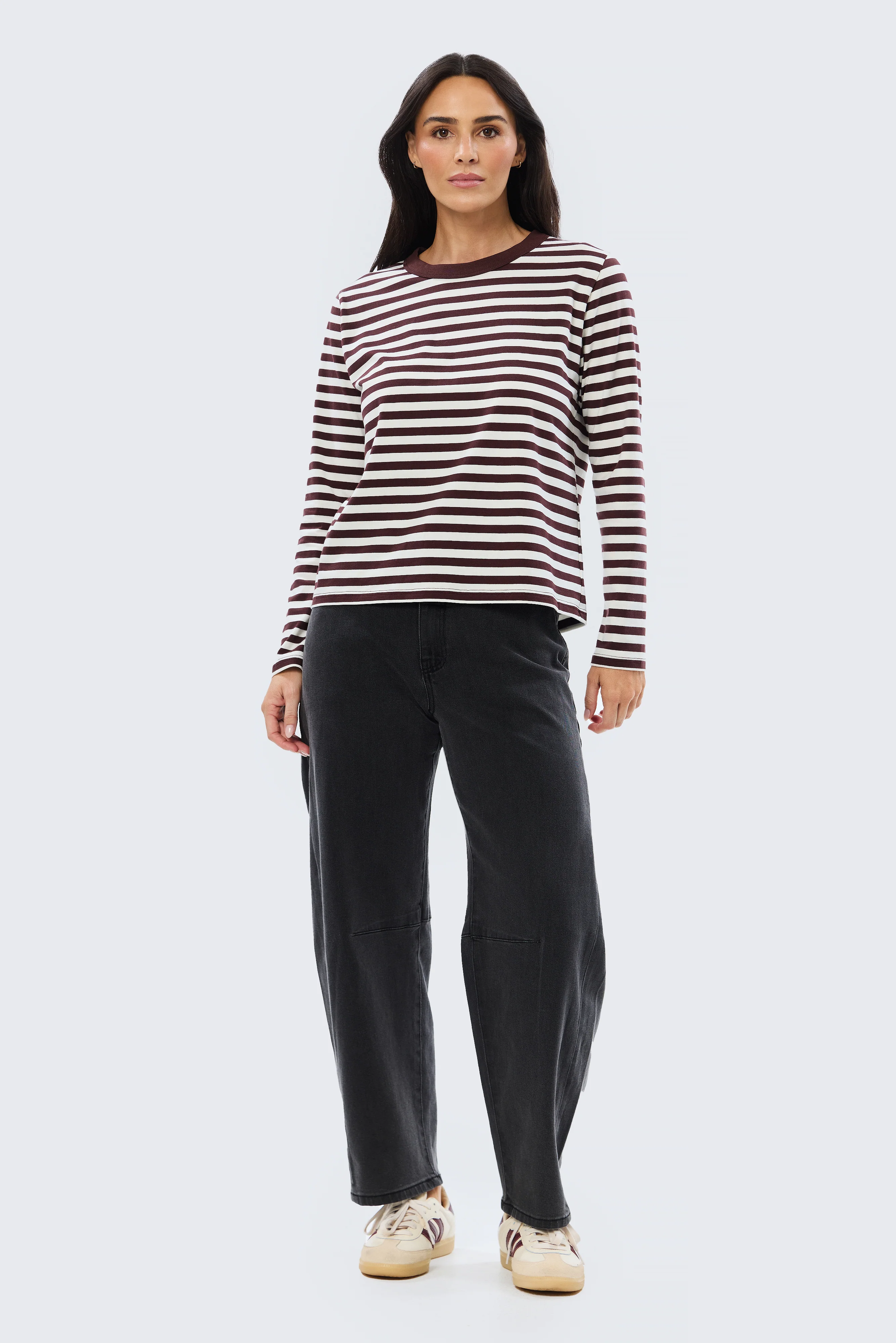 Long Sleeve T-Shirt - Cappuccino Stripe - Image 3