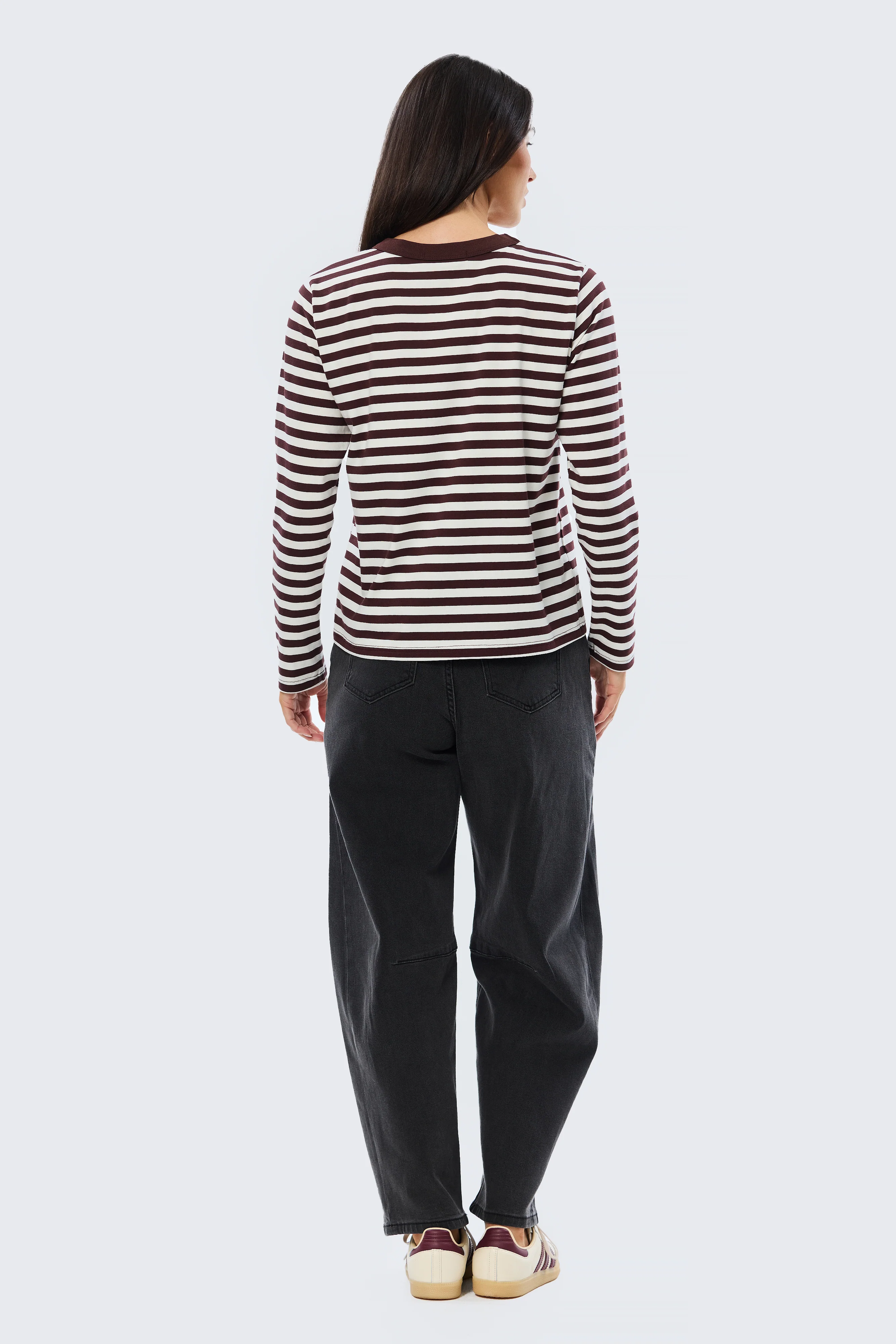 Long Sleeve T-Shirt - Cappuccino Stripe - Image 5