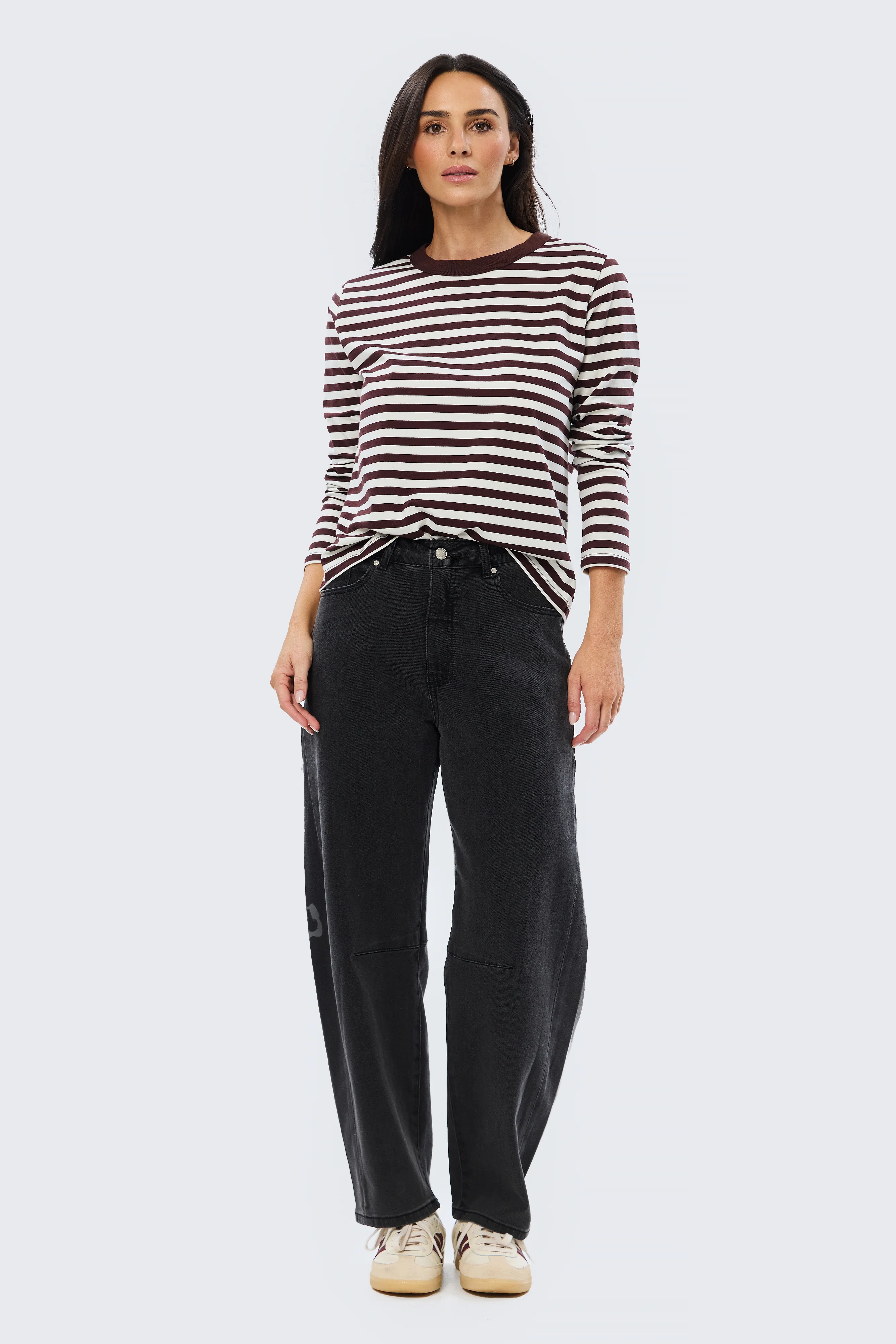Long Sleeve T-Shirt - Cappuccino Stripe - Image 6