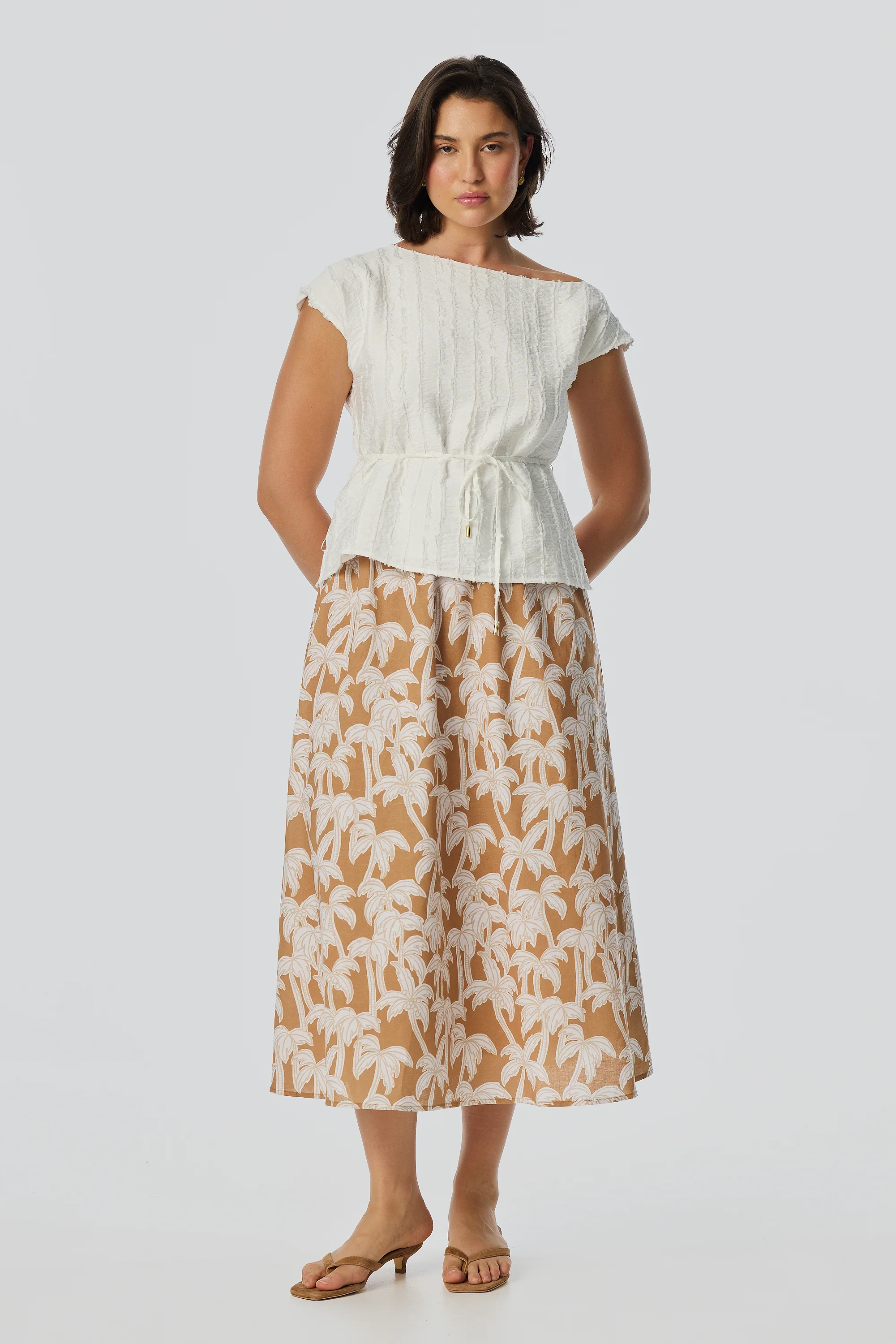 Off Shoulder Top - White - Image 3