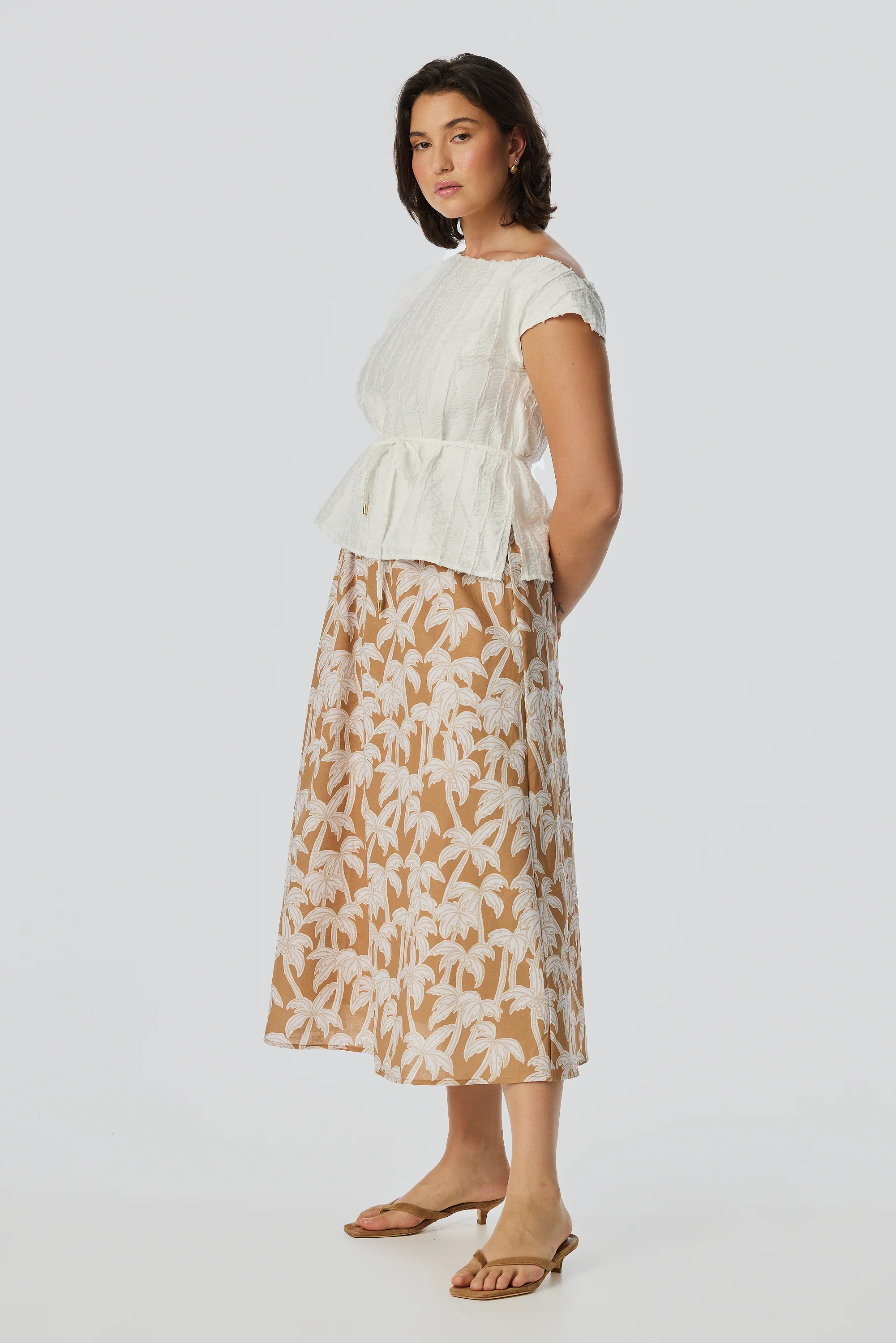 Off Shoulder Top - White - Image 4