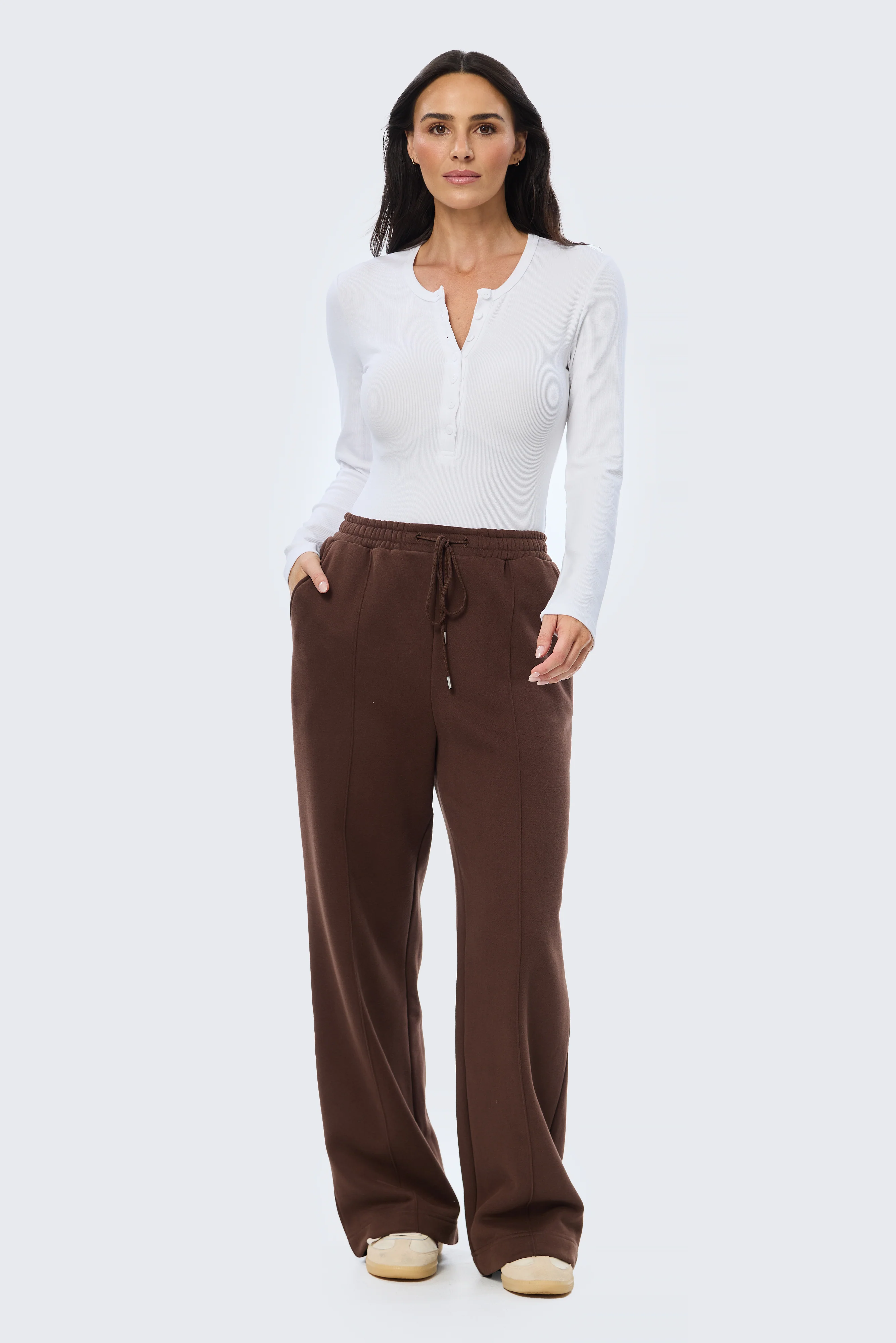 Pintuck Tracksuit Pant - Cappuccino