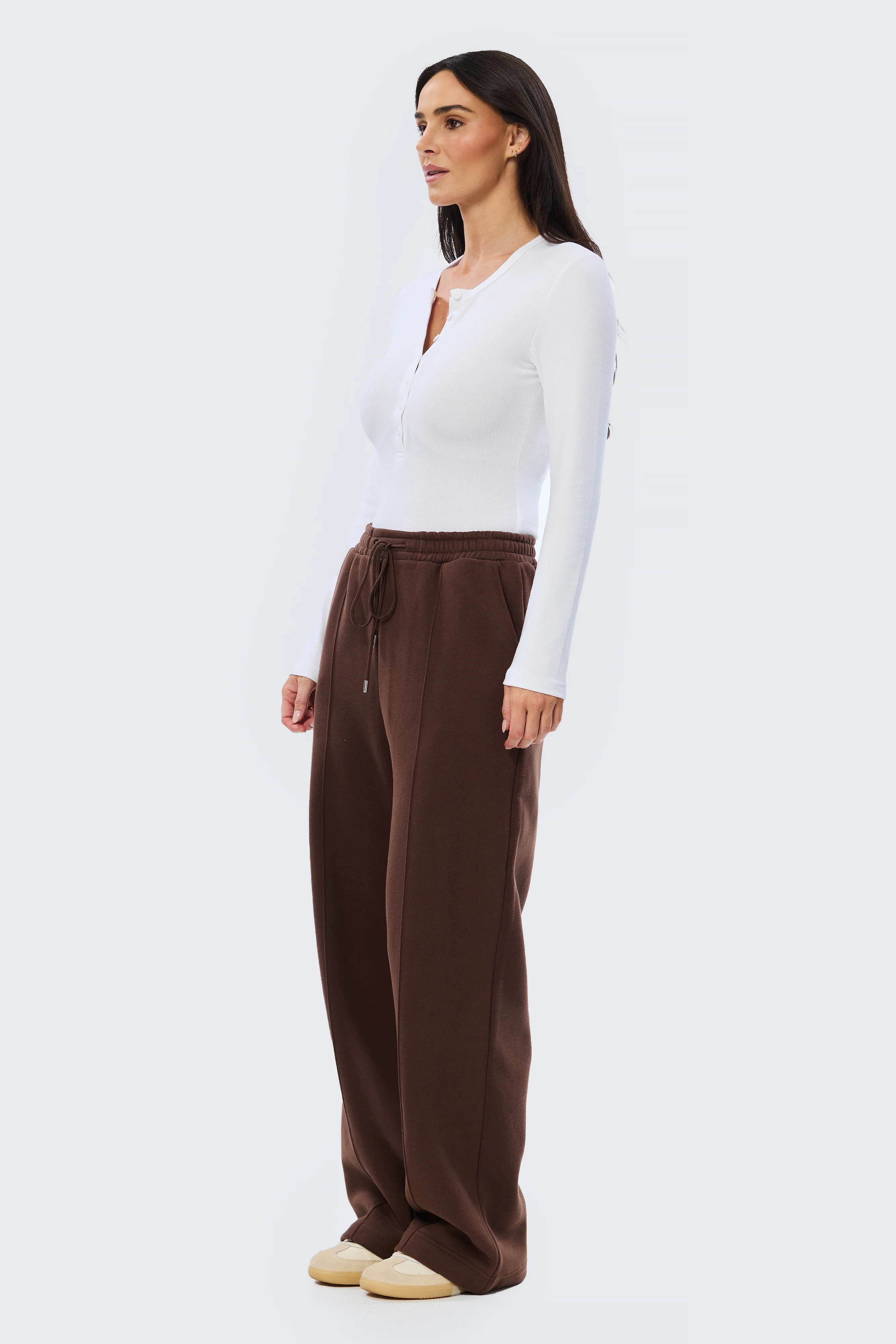 Pintuck Tracksuit Pant - Cappuccino - Image 3