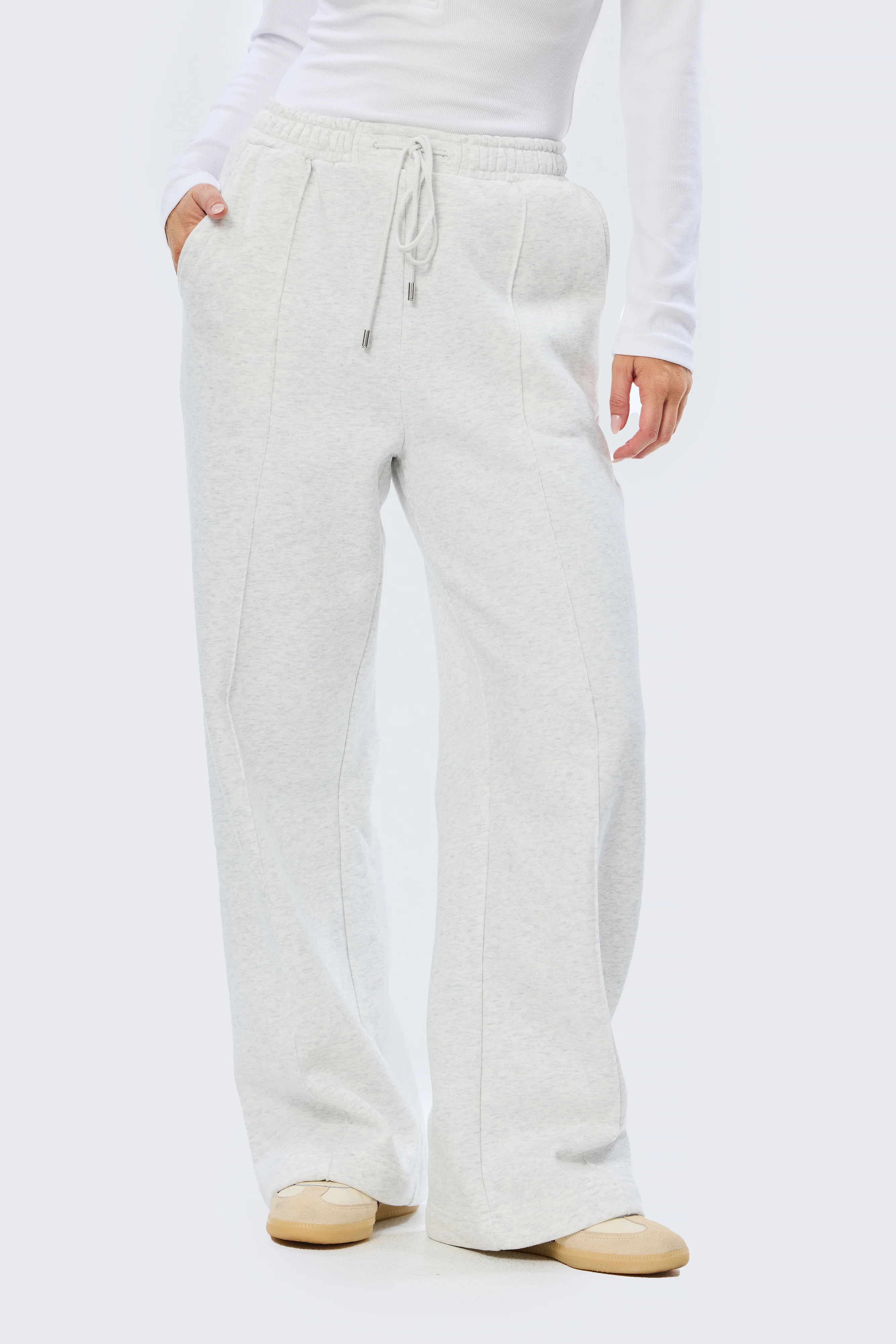 Pintuck Tracksuit Pant - Snow Marl - Image 3