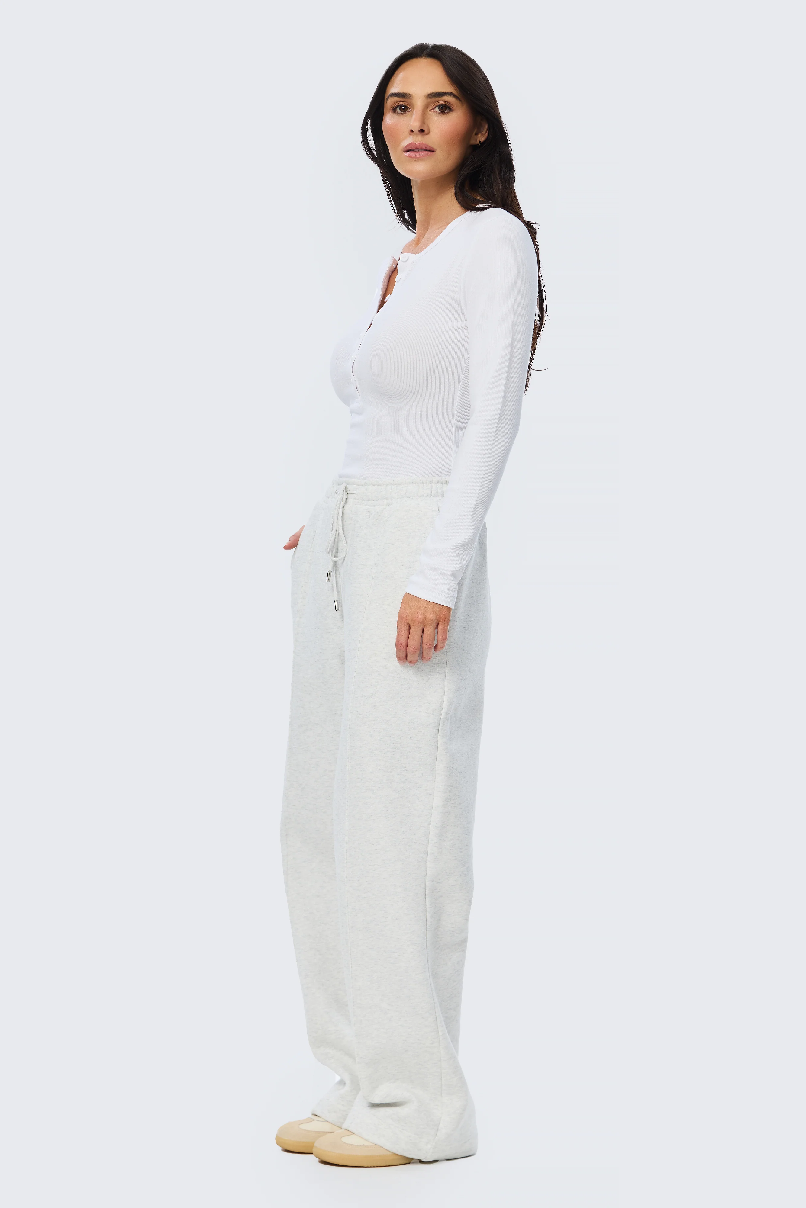 Pintuck Tracksuit Pant - Snow Marl - Image 4