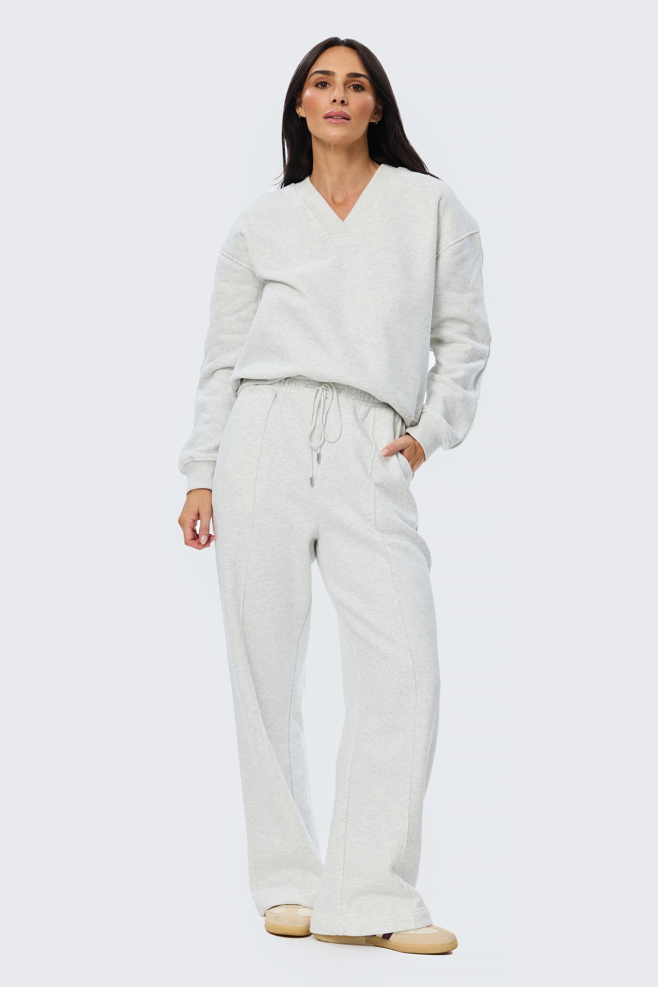 Pintuck Tracksuit Pant - Snow Marl - Image 6