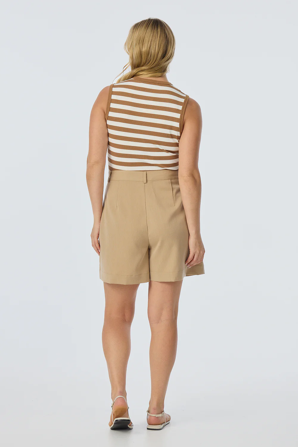 Pleat Front Shorts - Biscotti - Image 7