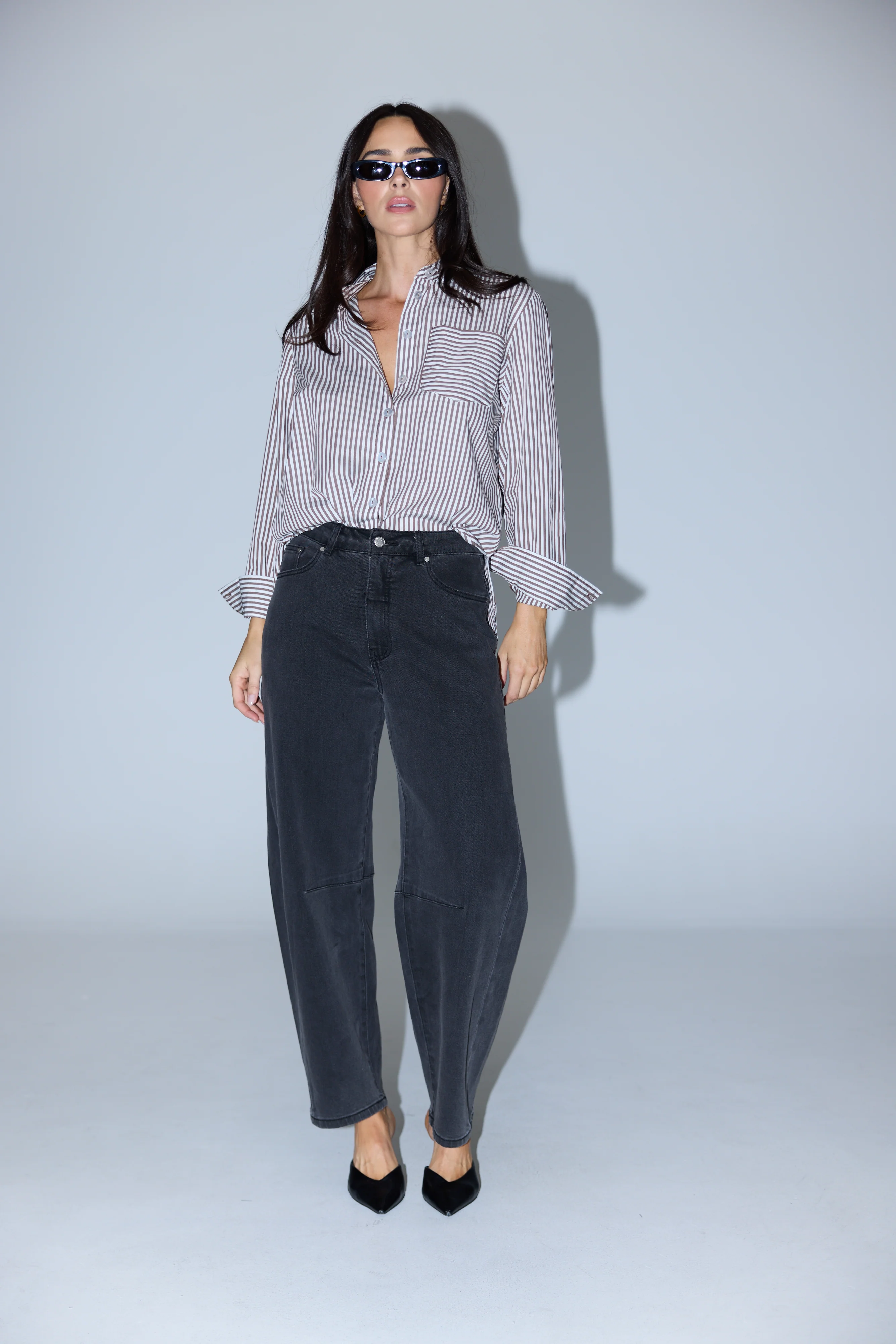 Pocket Shirt - Chocolate & White Stripe - Image 13